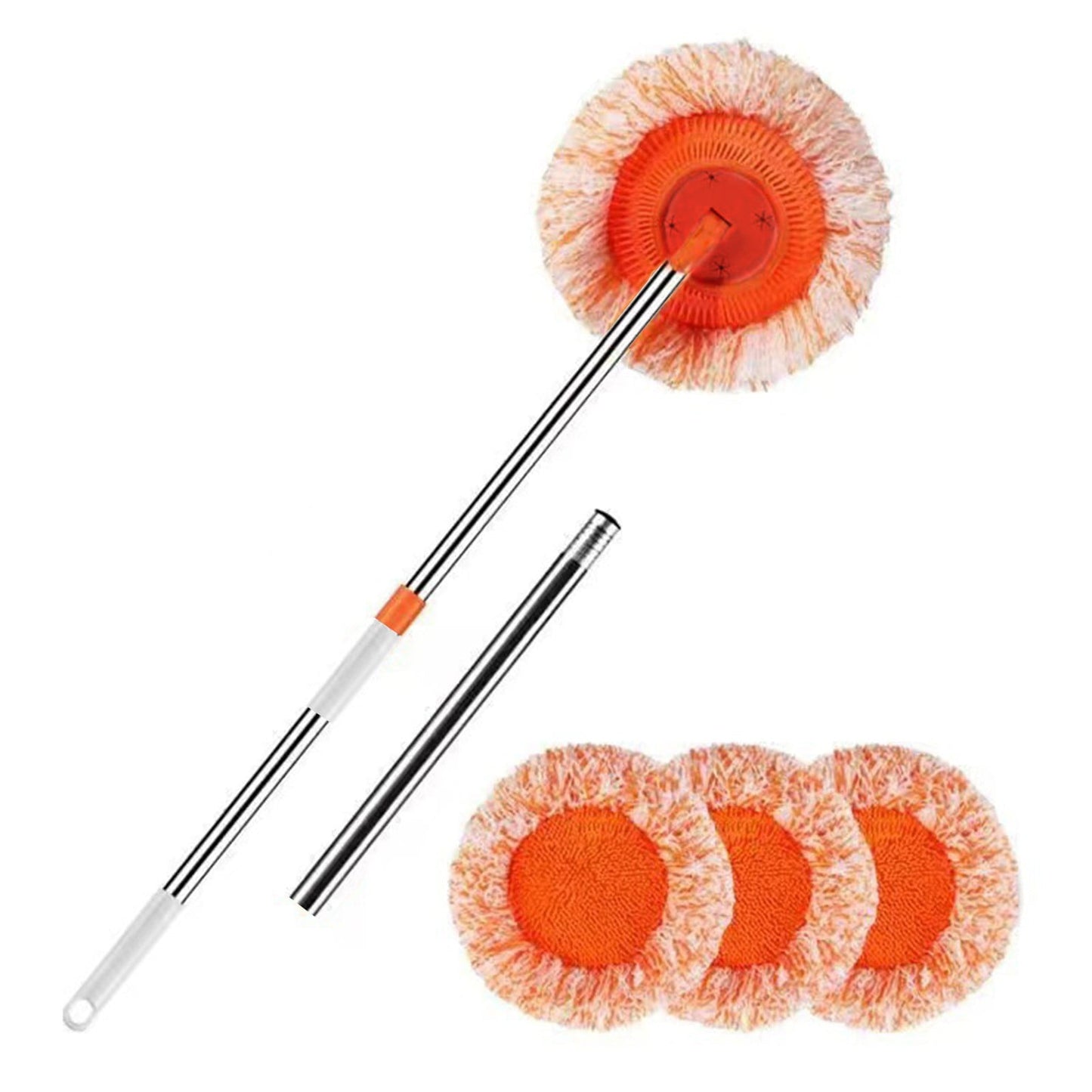 Wall Cleaner Mop,Baseboard Cleaner,69.7inch,Car Wash Sunflower Mop Wall Wash Mop Ceiling Household Circular Mop With 3 Mop Heads,Dust Mop,Efficient Cleaning Tools For Floor,Ceiling£¬Baseboard