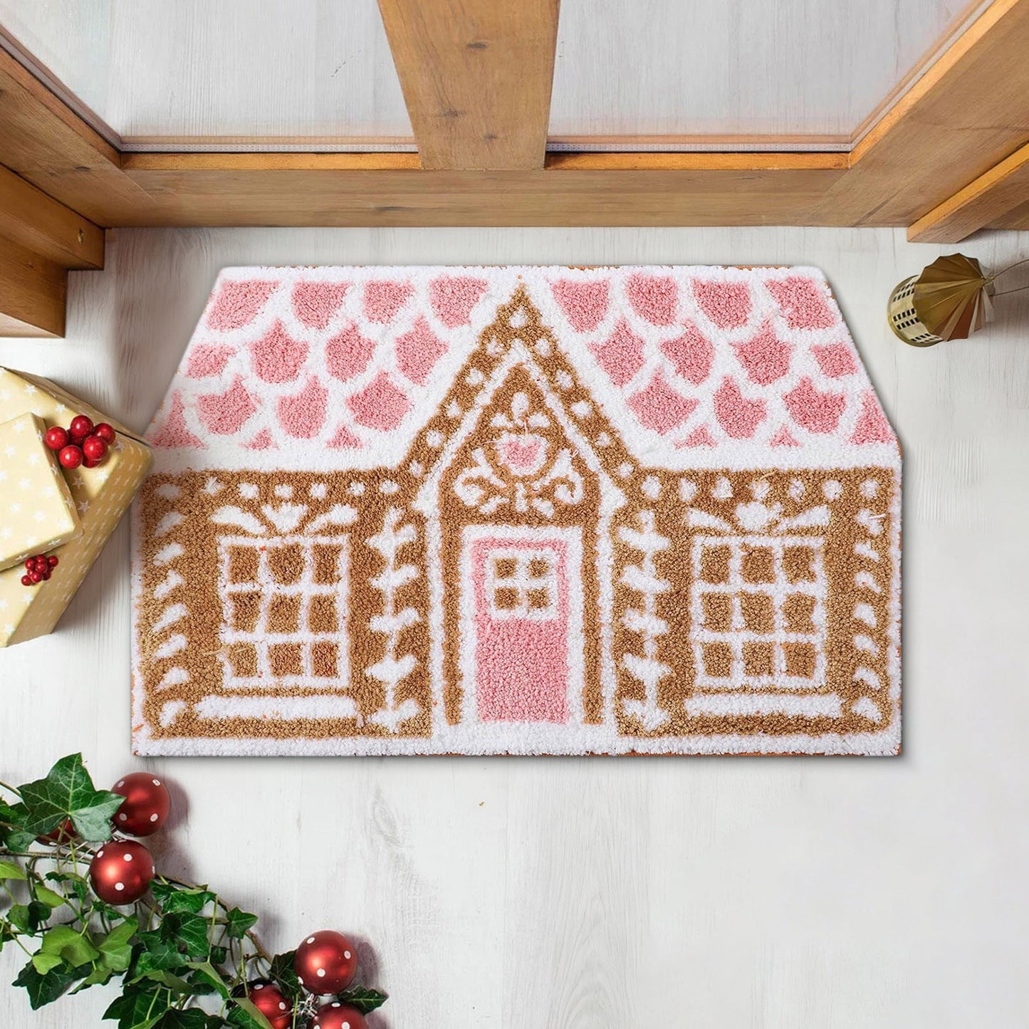 Mat Door Christmas Gingerbread Welcome Mat For Front Door Carpet Gingerbread Christmas Decoration For Entrance
