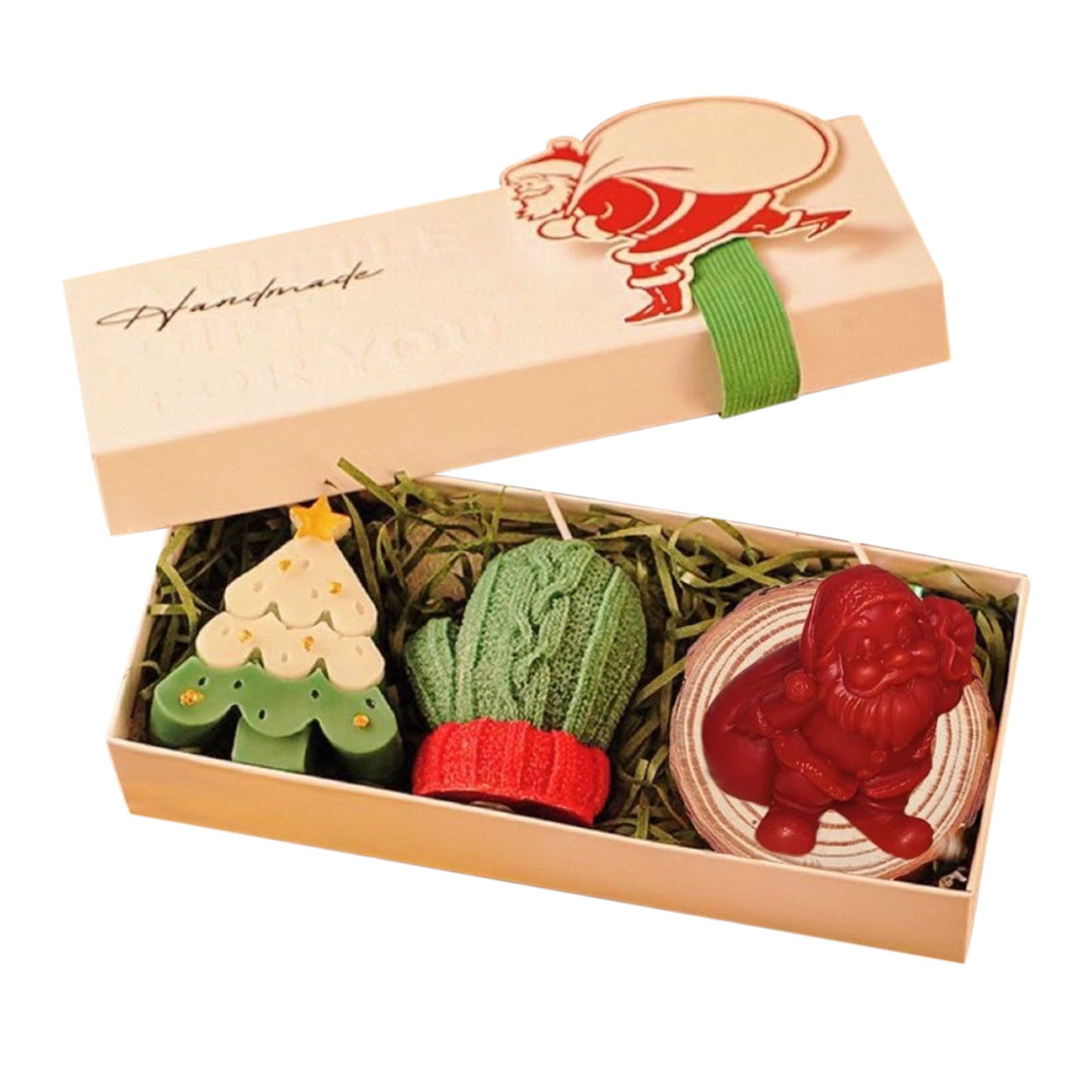Christmas Candles,Christmas Scented Candles,3 Pcs Christmas Scented Candle Set Candle Gift Box Christmas Eve,Christmas Candles For Home Scented,(Christmas Tree,Christmas Gloves,Santa)