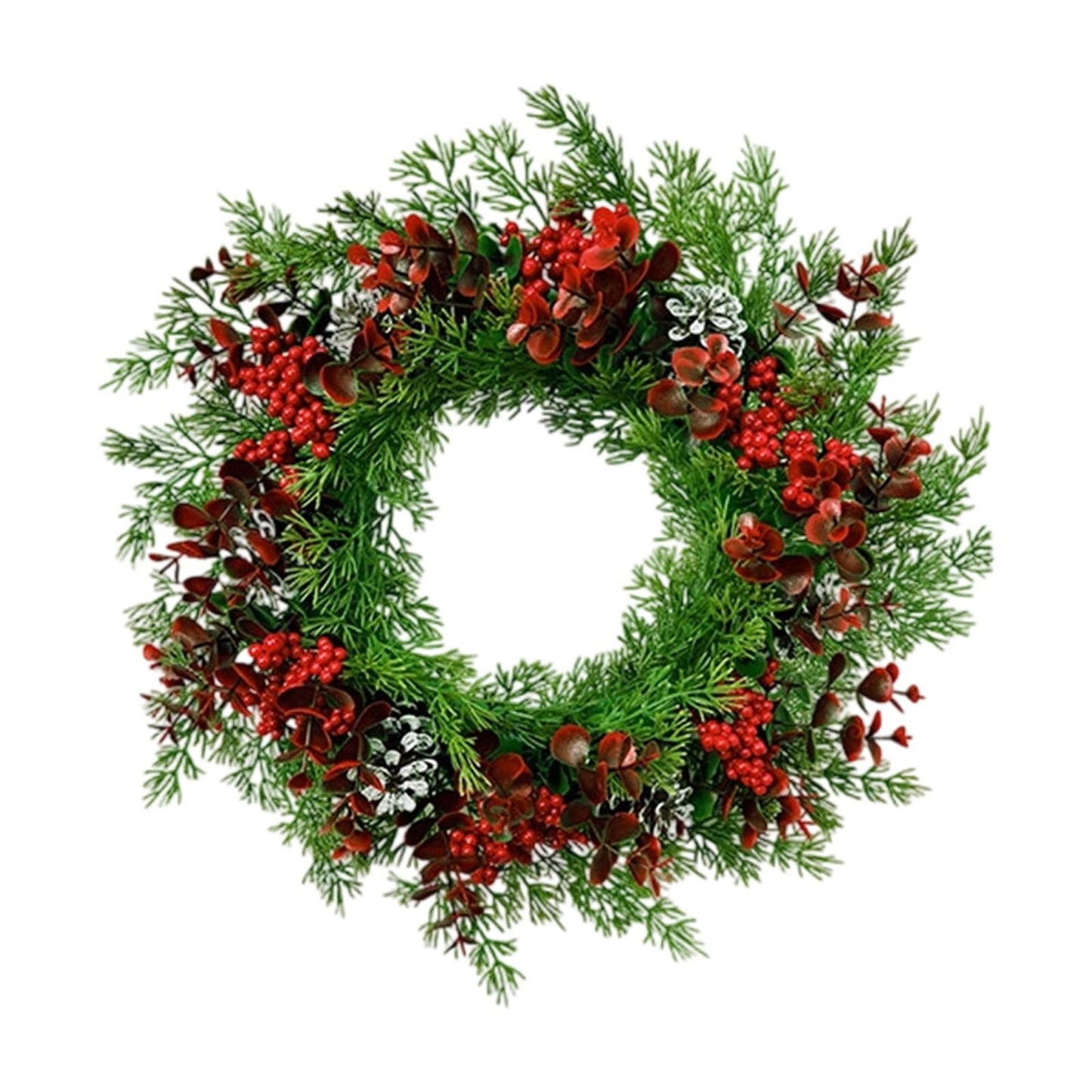 Christmas Wreath,Christmas Wreaths for Front Door,Christmas Wreath Christmas Decoration Door Hanging Wall Hanging Rattan Wreath Window Display Prop Mall Scene Setting Gift(Green 16in)