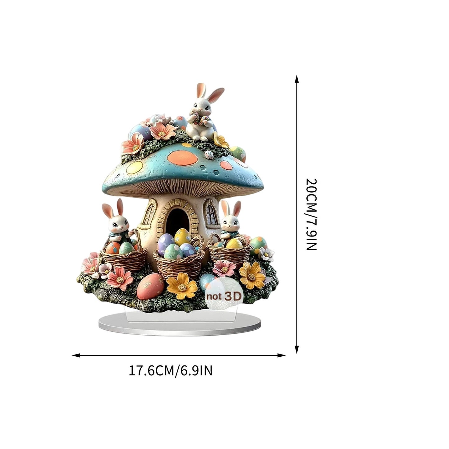 Easter Decorations Easter Cute Rabbits 2D Acrylic Home Desktop Decoration Ornament