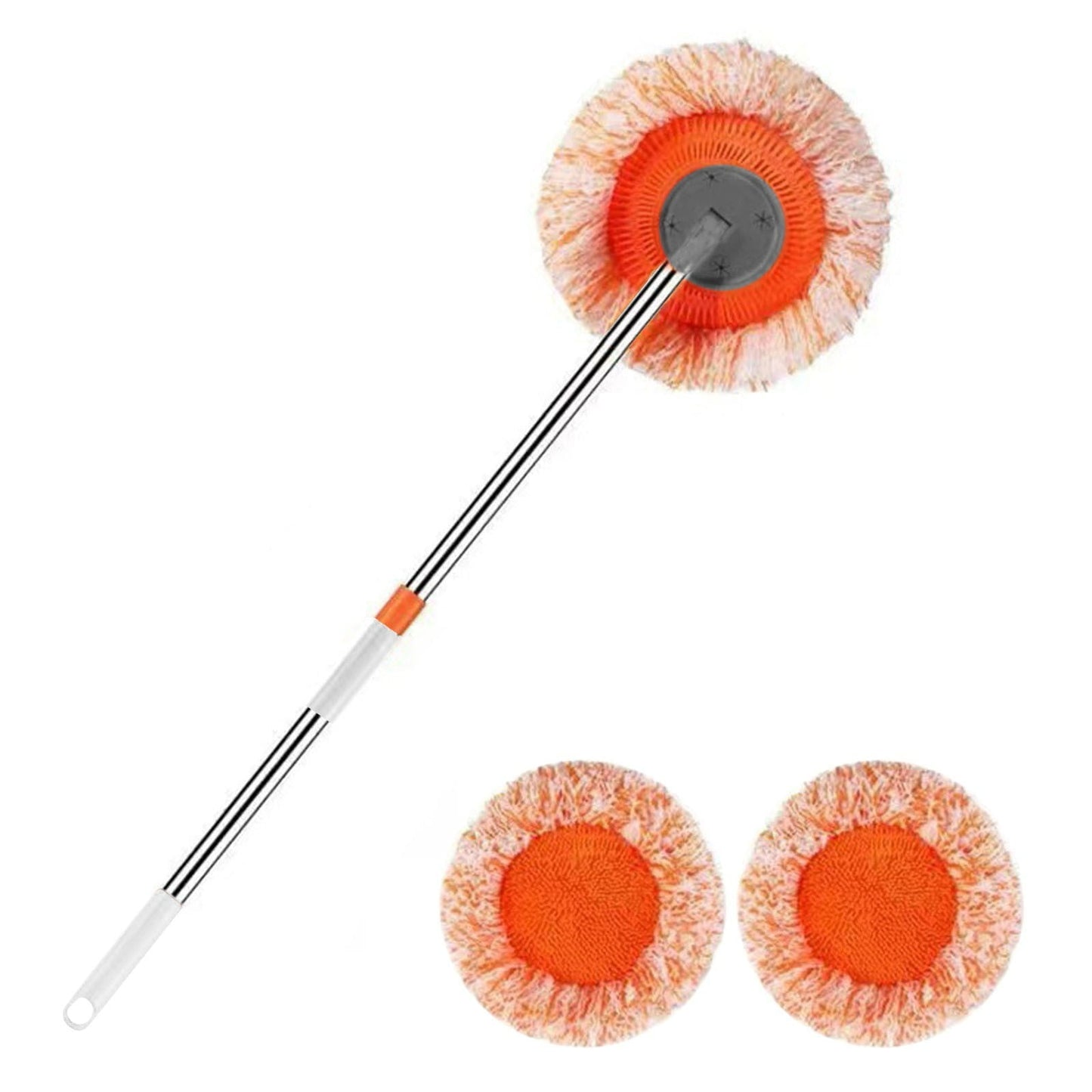 Wall Cleaner Mop,Baseboard Cleaner,69.7inch,Car Wash Sunflower Mop Wall Wash Mop Ceiling Household Circular Mop With 2 Mop Heads,Dust Mop,Efficient Cleaning Tools For Floor,Ceiling£¬Baseboard