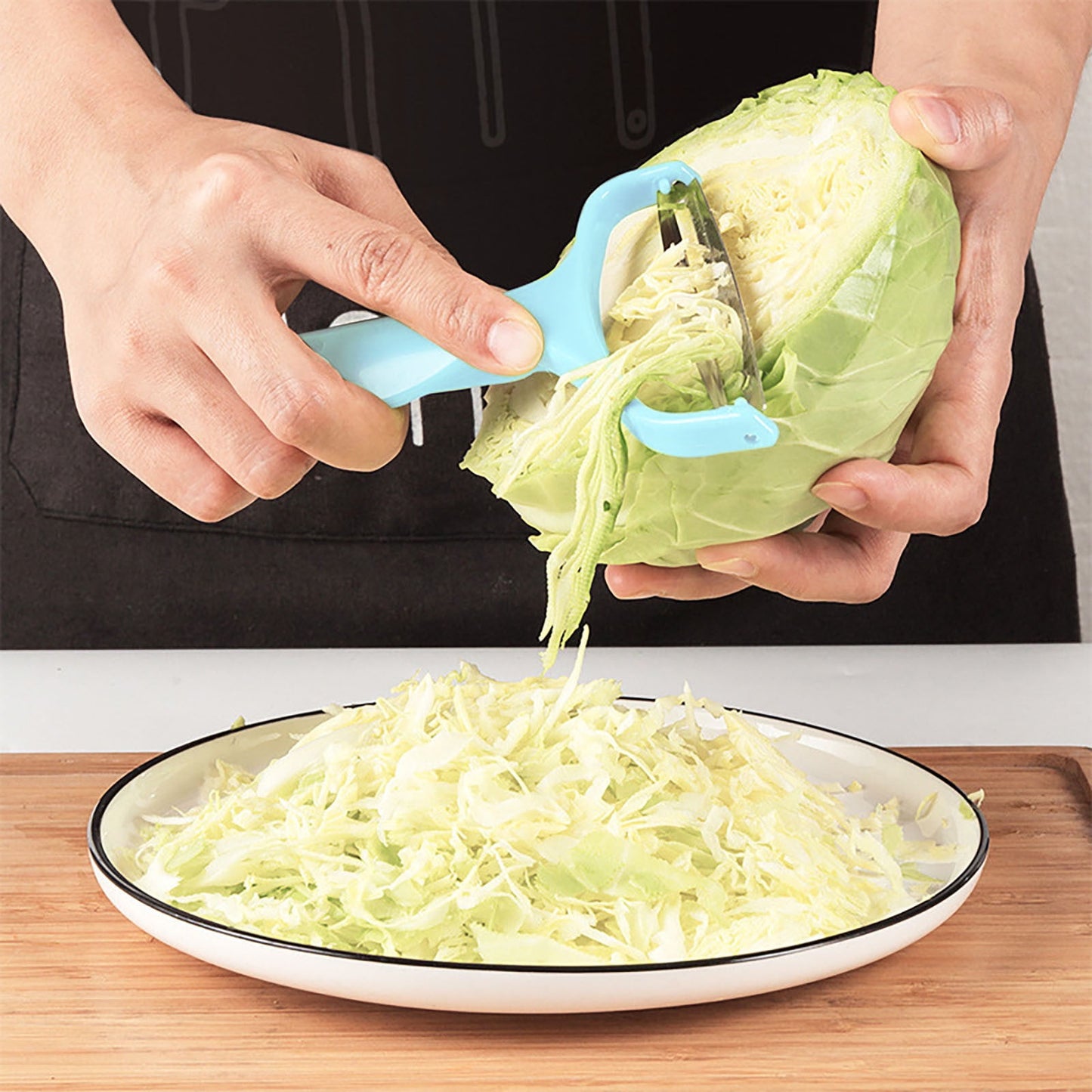 Lettuce Shredder,Vegetable Peeler,Cabbage Shredder,Vegetable Slicer,Stainless Steel Blade,Ergonomic Handle, Compact Kitchen Tool,Cabbage Peeler for Kitchen,Wide Mouth