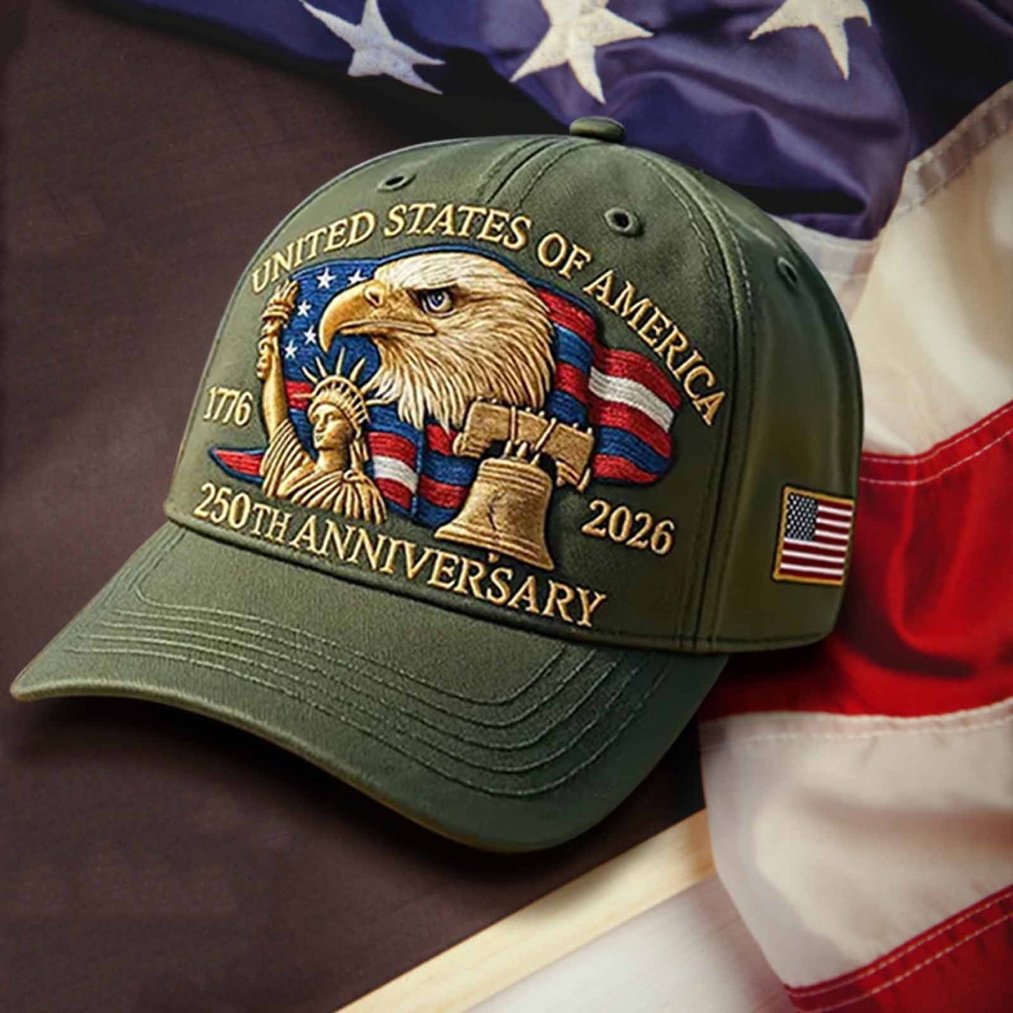 Usa 250th Anniversary Hat,Womens Hats Baseball Caps,United States 250th Anniversary Hat Bald Printed Patriotic Baseball Cap For Men Women Multi,America 250 Tribute(Military Green Print)