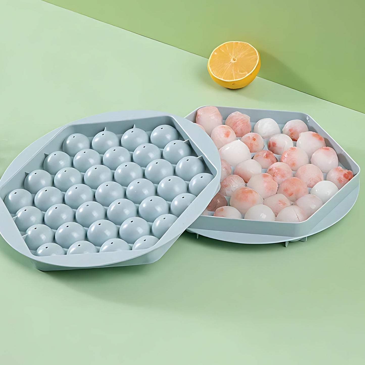 Circle Tray,Silicone Molds,Round Tray Silicone with Lid,Flexible Easy Release Ice Trays for Freezer,DIY Homemade(Pink 6in)