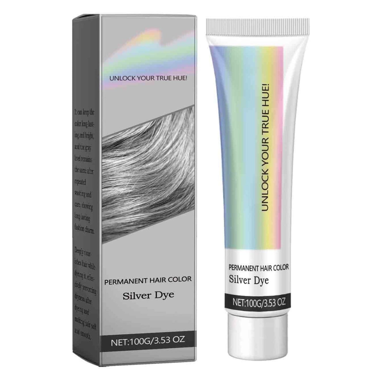 Grey Hair Dye,Hair Dye Silver Grey And Smoky,Silver Hair Dye,Silver Hair Color,Metallic Hair Dye,Silver Hair Dye Permanent,Silver Hair Dye For Dark Hair(Grey 100g/3.53oz)Clearance from Biweutydys
