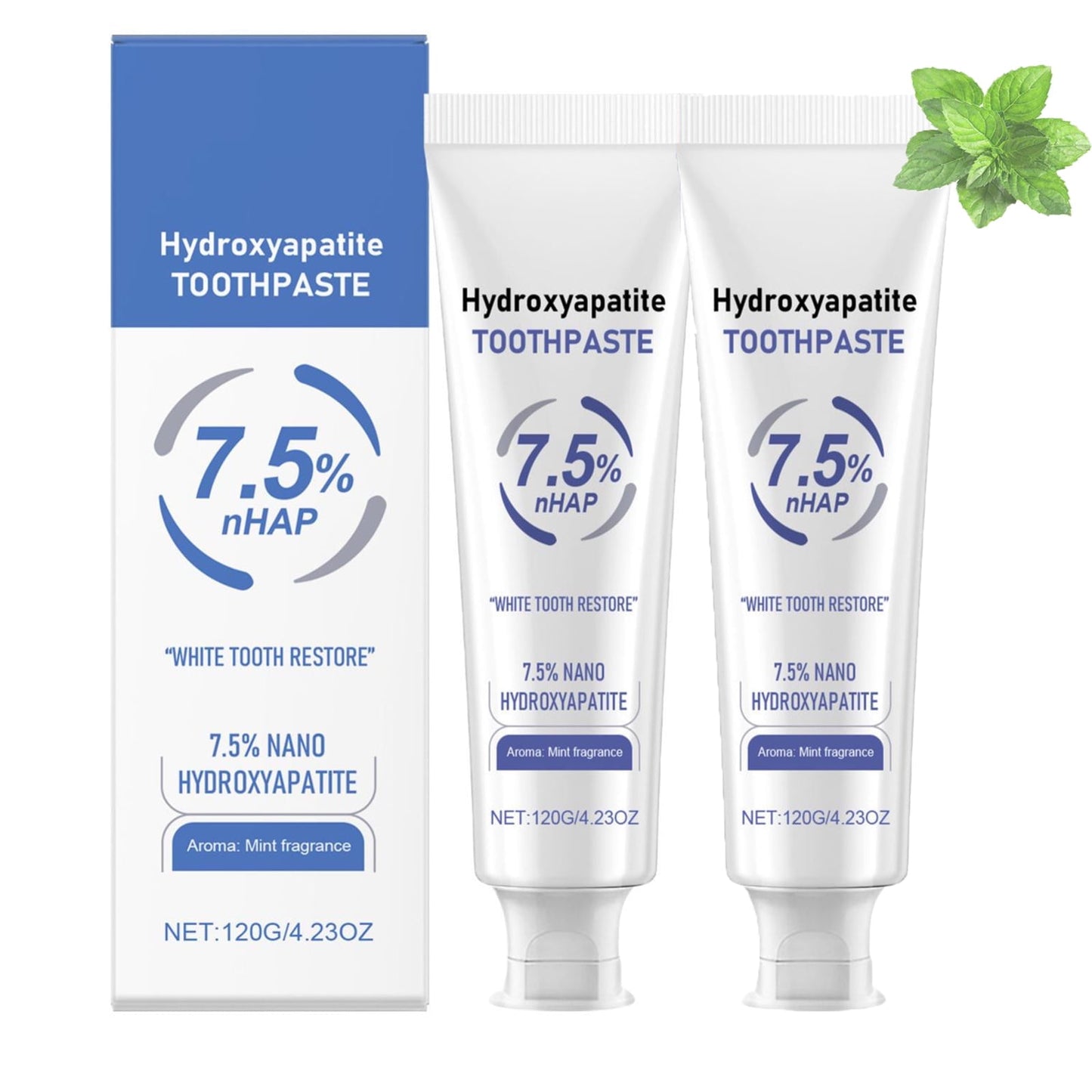 Hydroxyapatite Toothpastes for Enamel Protection,Hydroxyapatite Toothpaste,Fluoride-Free Formula with Gentle Mint,Fresh Breath