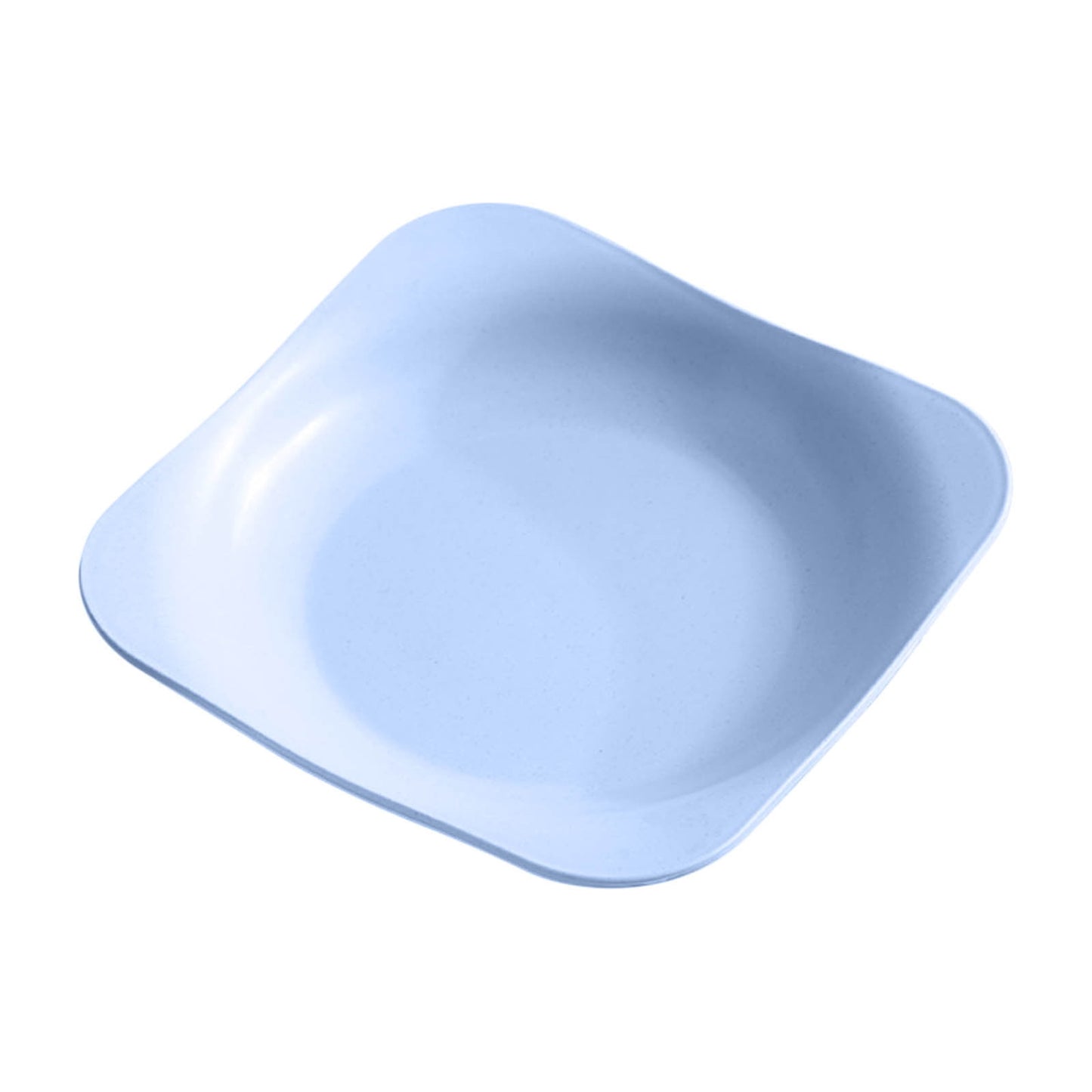 Small Plastic Plates,Microwave Plate,Mini Wheats Plates Reusable Squares Dishes Dishwasher Microwave Safe Unbreakables Dinner Plates For Children Adult Pet(Blue 1pc Square 8in)