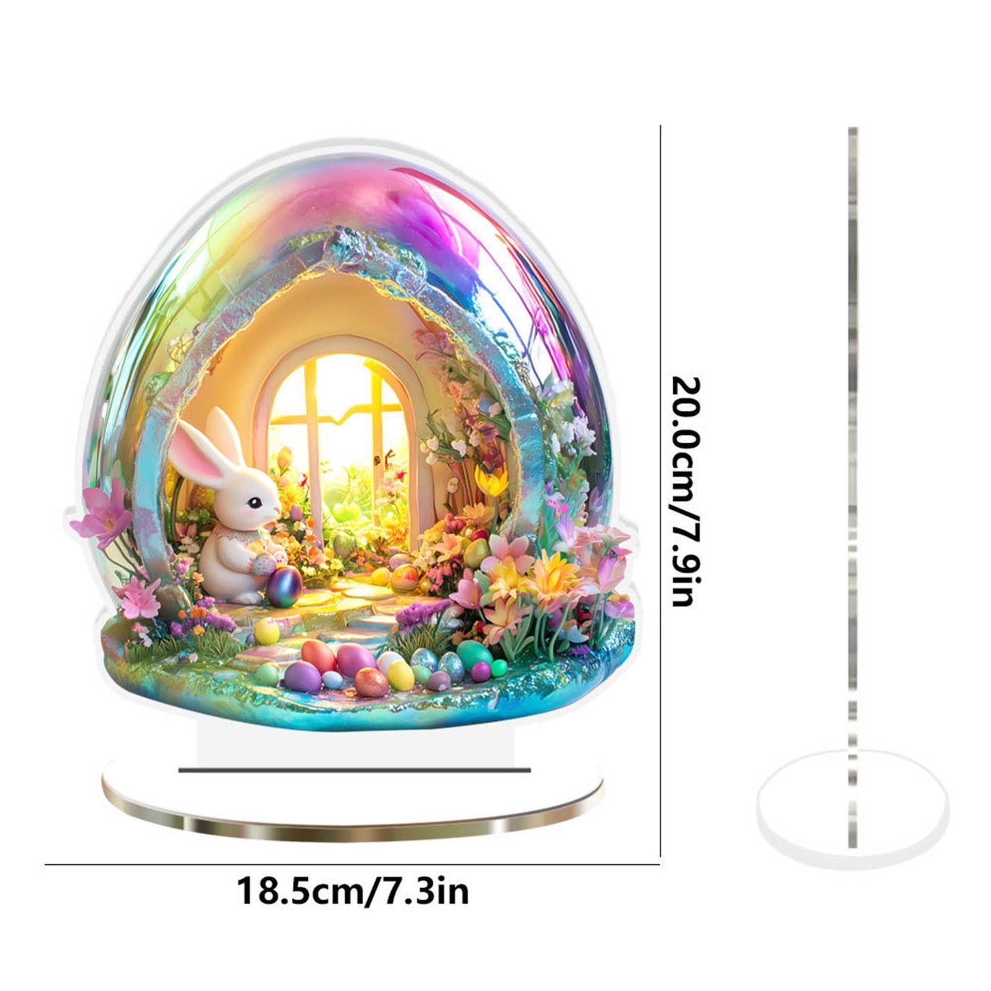 Easter Tree Decorations Easter Bunny Eggs Acrylic Desktop Decoration Holiday Decoration Hollow Out Ornament