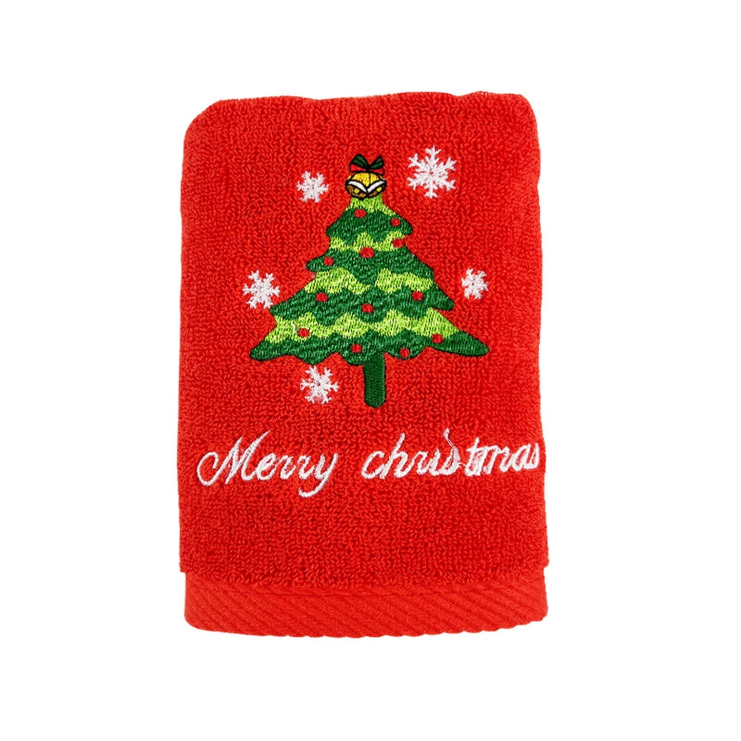 Christmas Hand Towels,Christmas In July Decorations,Merry Christmas Hand Towels for Bathroom Embroidered Bathroom Towels Farmhouse Decorative,Absorbent Soft Cotton(Red 30*13.4in)