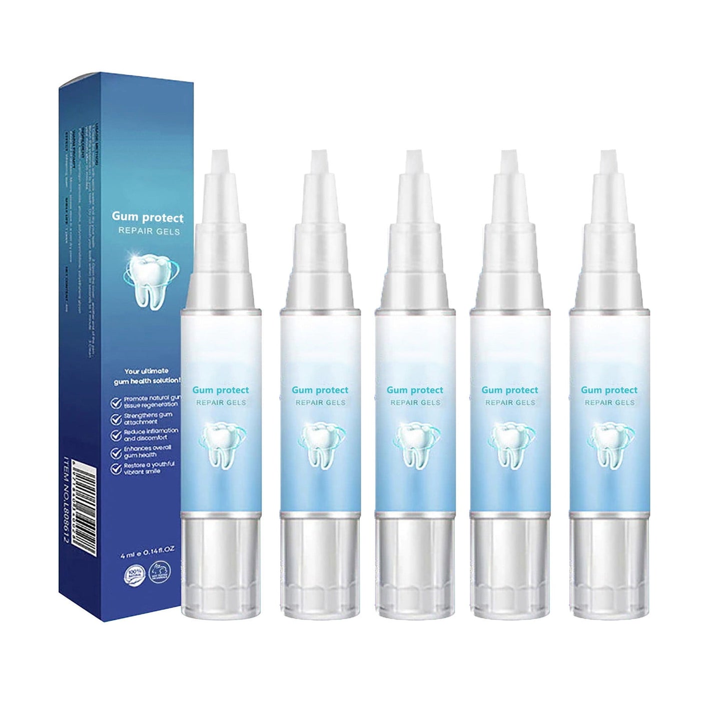 5Pcs Teeth Whitening Pen, Fast-Acting Whitening Gel with Brush Applicator, 20+ Uses, Effective Tooth Whitening Gel, Professionally Stain Removal Effective, Painless, Low Sensitivity