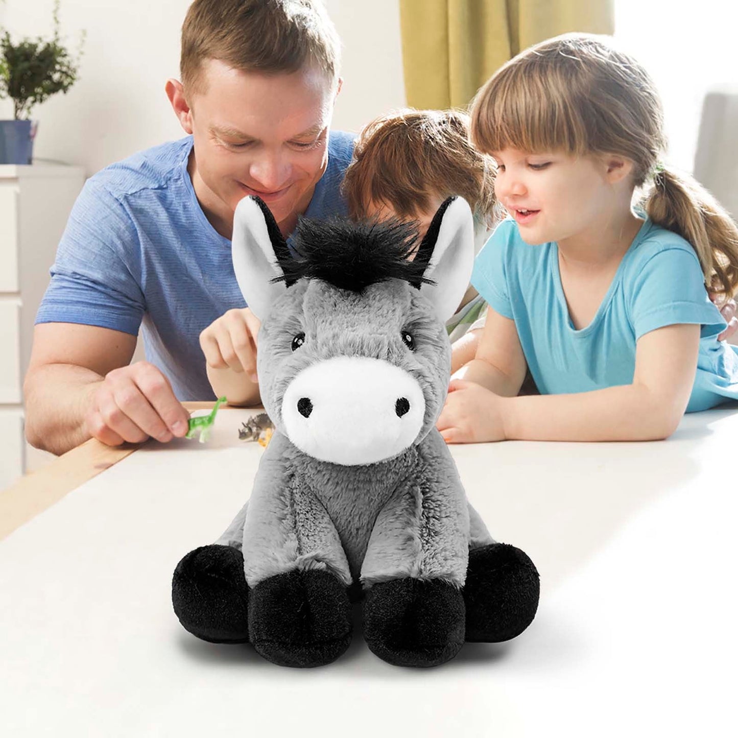 Donkey Stuffed Animal,Donkey Plush,9inch Soft And Cuddly Plush Animals Toy,Cute And Realistic Animals Gifts,Pet Doll Forest Animals Squatting Sitting Doll Figurine Home Decoration.(Donkey)