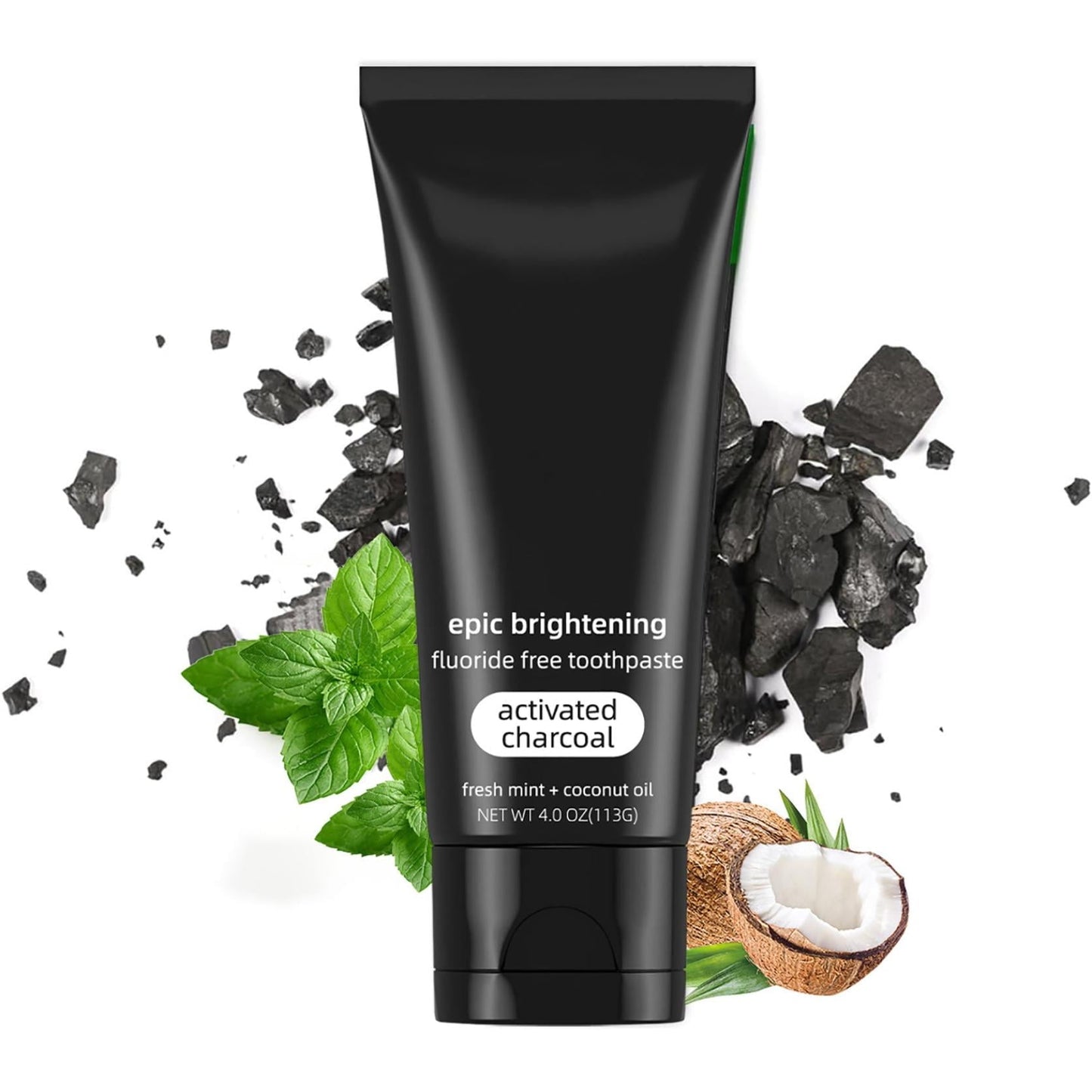 Whitening Toothpaste,Charcoal Toothpaste,Teeth Whitening,Activated Carbon Fluoride Free Whitening Toothpaste Contains Fresh Mint And Oil For Natural Whitening(1pc 4.0oz/113g)from Biweutydys
