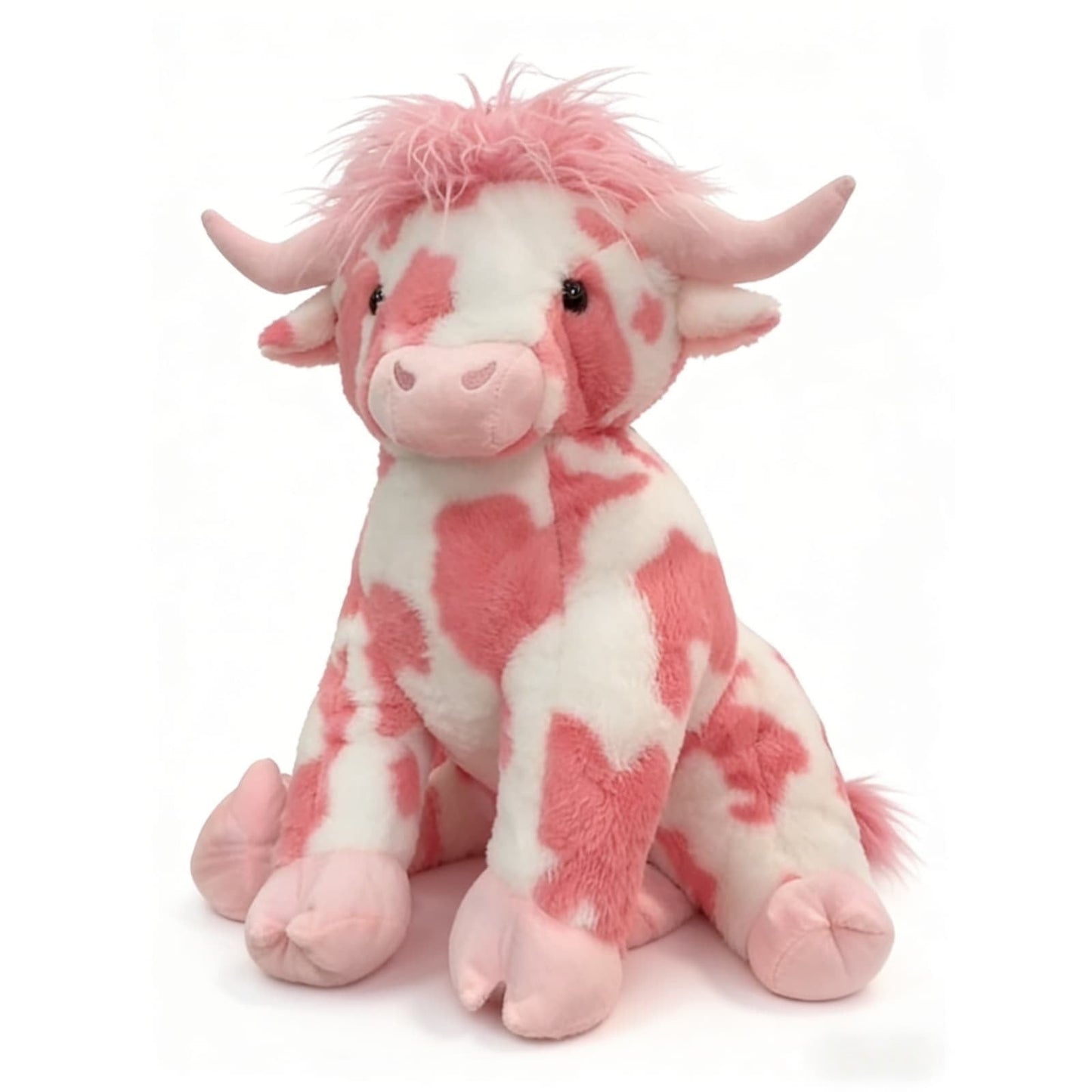 Cow Plushies,Valentines Plush,Valentines Stuffed Animal Highland Cow,Strawberry Pink Highland Cow Plush with Ribbon Bow,Kawaii Doll Birthdays Gifts for Girlfriends(20IN)