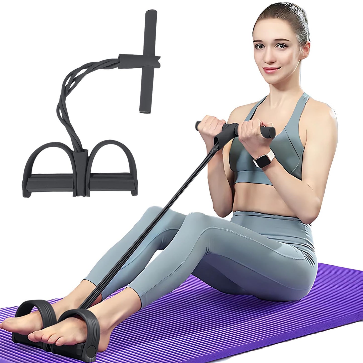 Tension Rope, 6-Tube Pedal Puller Resistance Rope, Foot Pedal Resistance Band,Yoga Elastic Exercise Bands, for Women Jump Fitness, Abdomen/Arm Weight/Waist/Leg Stretching Slimming Training