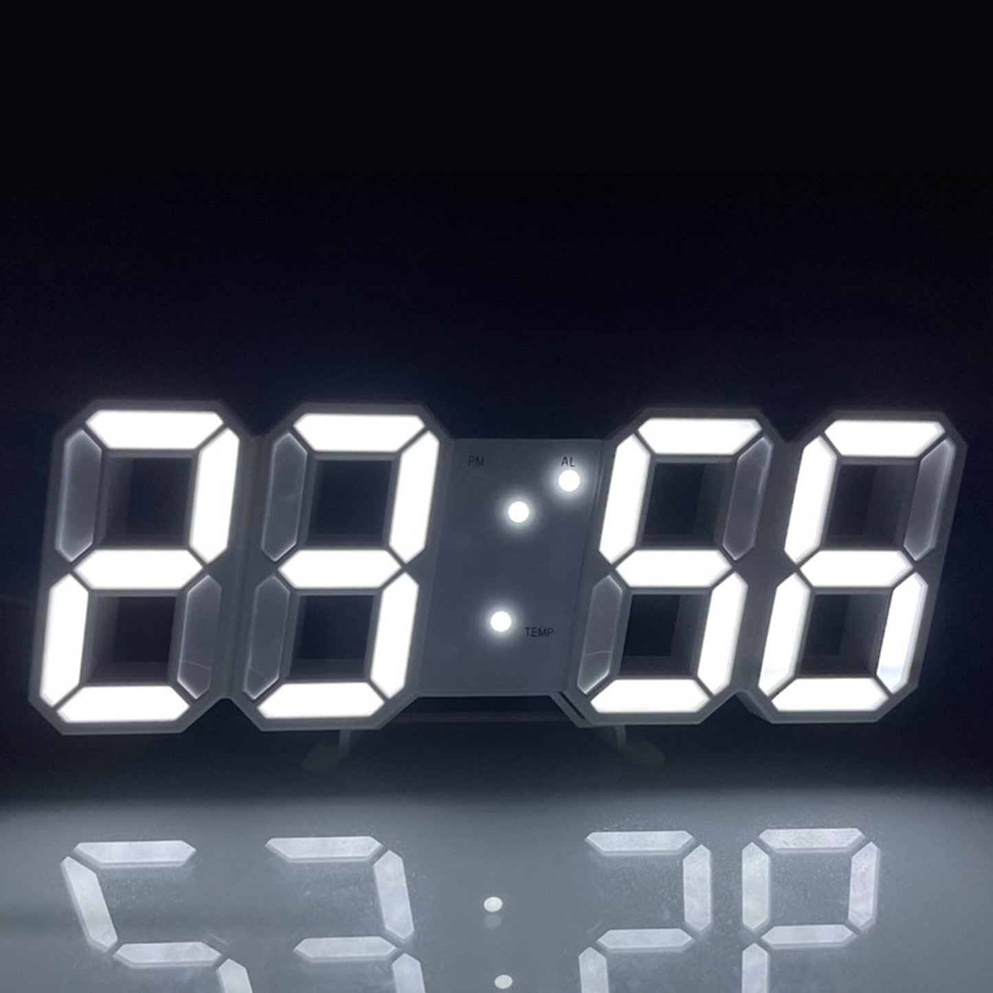 LED Digital Wall Clock,3D Modern Digital LED Wall Clock 24/12 Hour Display Timer Alarm Home USB,LED Digital Clock Wall Deco Glowing Night Mode Adjastable Clock(White 9*3in)