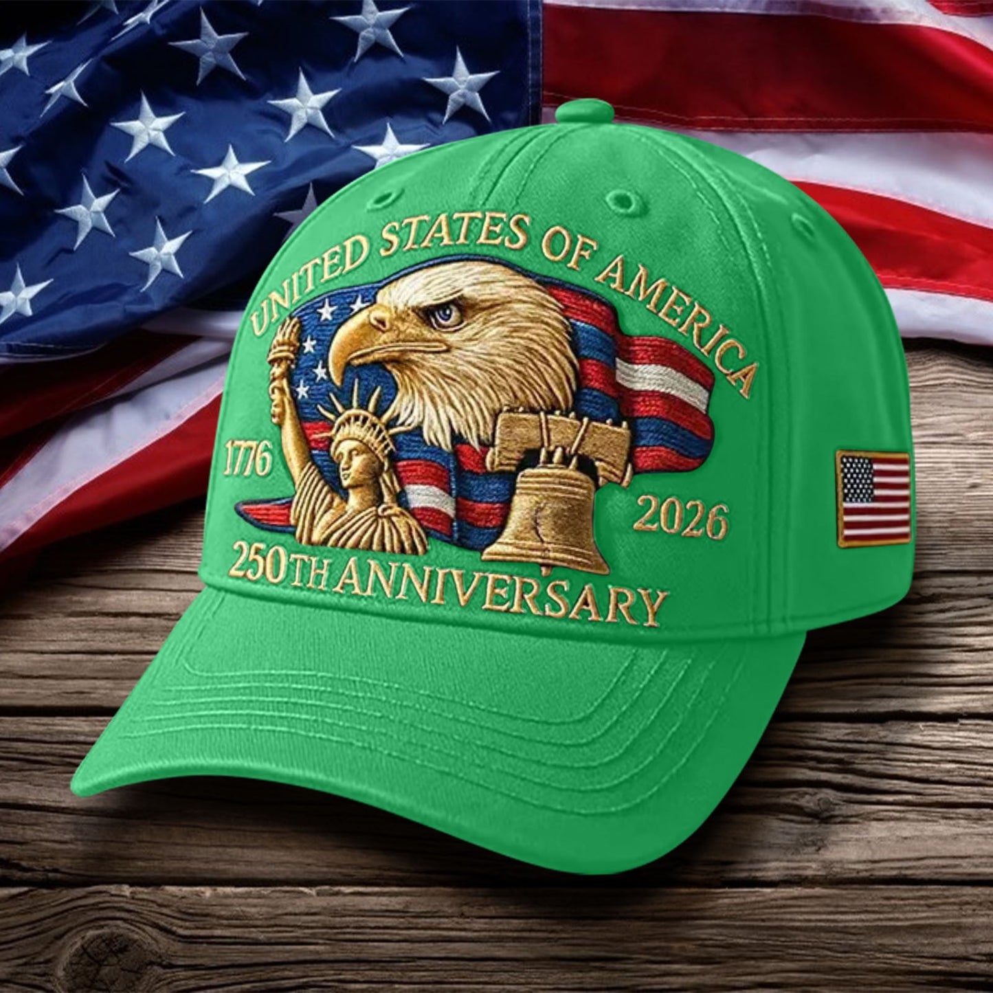 Baseball Cap Women,Ball Caps for Men,250th Anniversary Usa Hat,United States 250th Anniversary Hat Bald Printed Patriotic Baseball Cap For Men Women Multi,America 250 Tribute(Emerald Green)