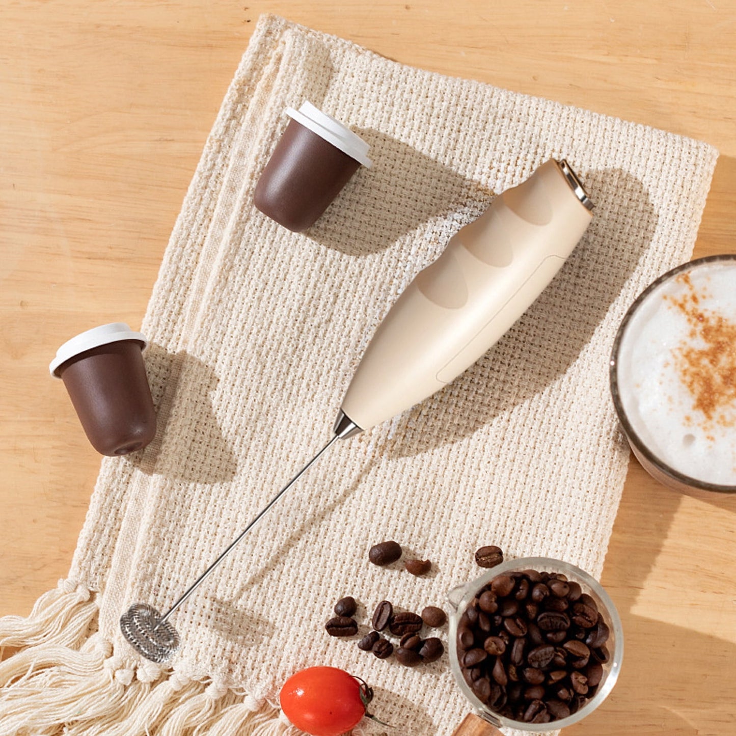 Rechargeable Milk Frother Handheld Milk Frother Rechargeable Rechargeable Frother With Stand, 2-In-1 Coffee Frother & Egg Beater For Home Kitchen Latte Making & Baking