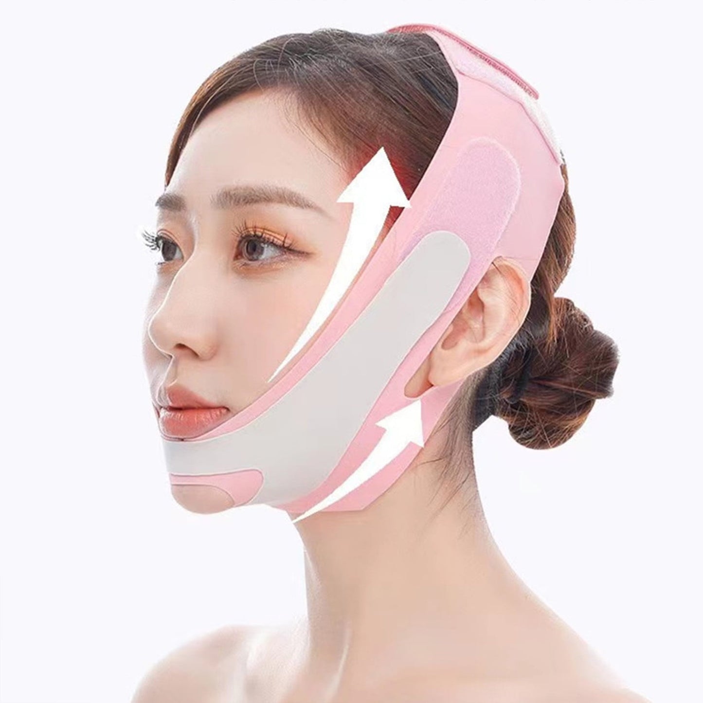 Chin Strap,Double Chin Reducer,Chin Strap for Sleeping,Anti-Snoring Chin Strap for Sleep Tight Lifting Shaping Mask Bandage Adjust,Double Chin Mask Far(Pink 7*5in)from Biweutydys
