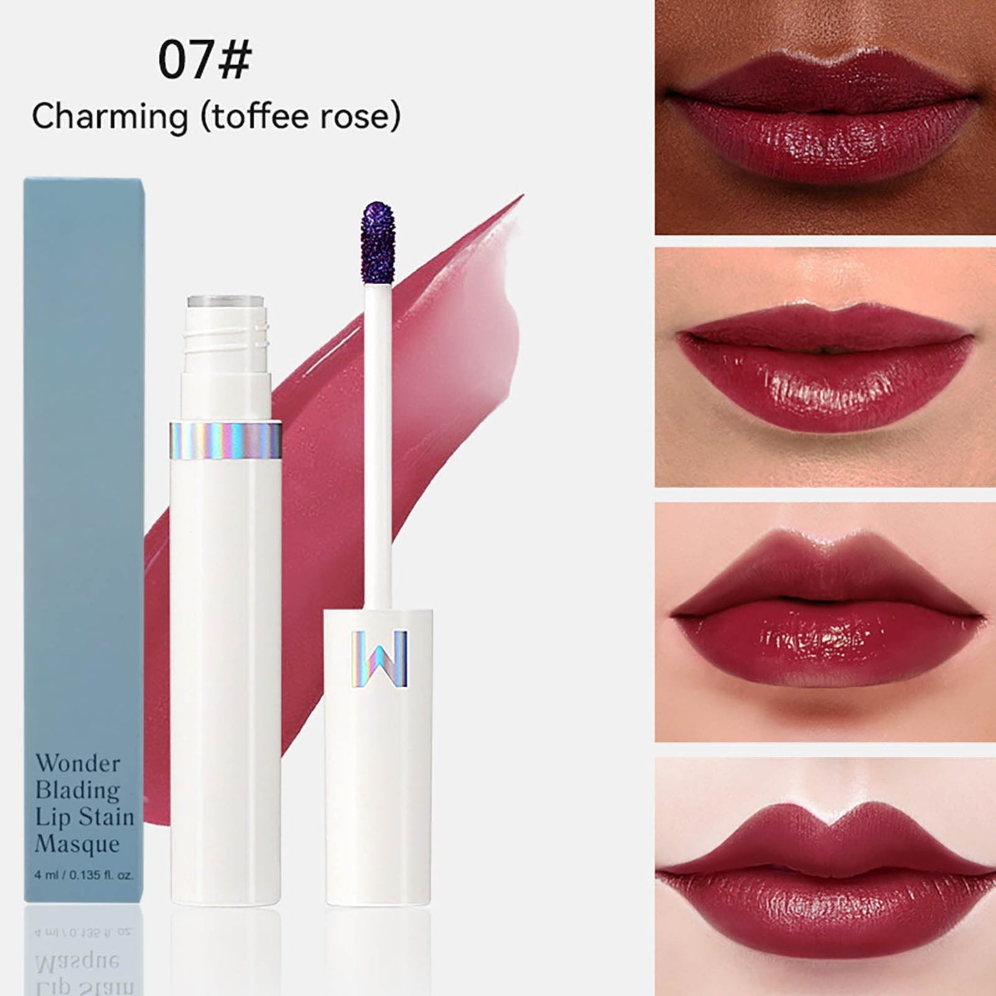 Peel Off Lip Stain Tints, Peel Off Lip Liner Stain, Long-Lasting, Smudge-Proof, Waterproof Matte Lip Tint, Non-Sticky Lipstick High Pigment No Faded Smudge-proof Lip Stains, (#07, Toffee Rose)