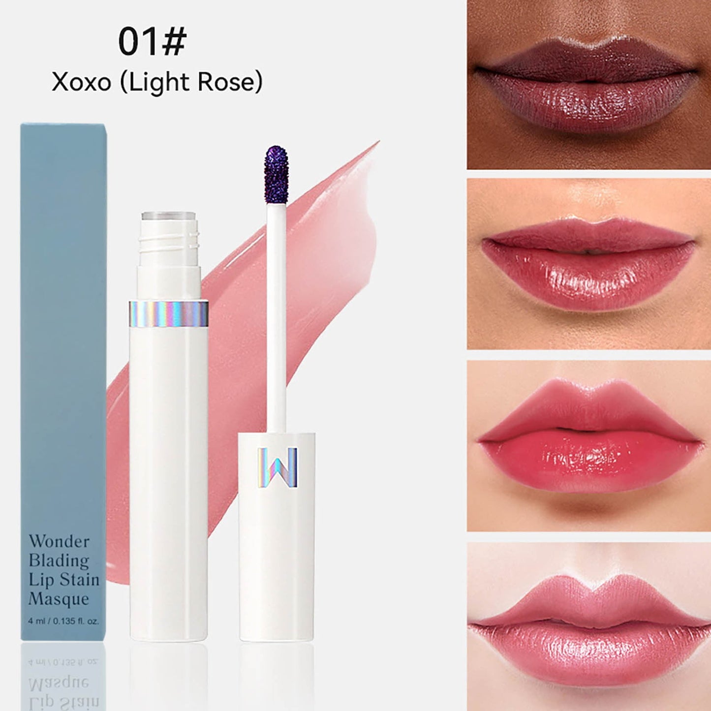 Peel Off Lip Stain Tints, Peel Off Lip Liner Stain, Long-Lasting, Smudge-Proof, Waterproof Matte Lip Tint, Non-Sticky Lipstick High Pigment No Faded Smudge-proof Lip Stains, (#01, Light Rose)