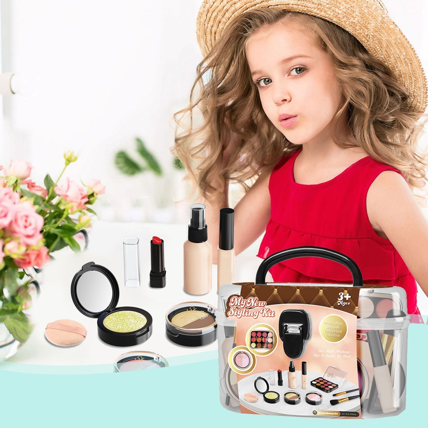 Clearance!3D Makeup Christmas Set Girl Toys for Girls Ages 8-12 Girls Toys Age 4-5 Gift for 5 Year Old Girl Little Girl Toys Girls Makeup Kit for Kids Make Up Set Toddler Makeup from Biweutydys