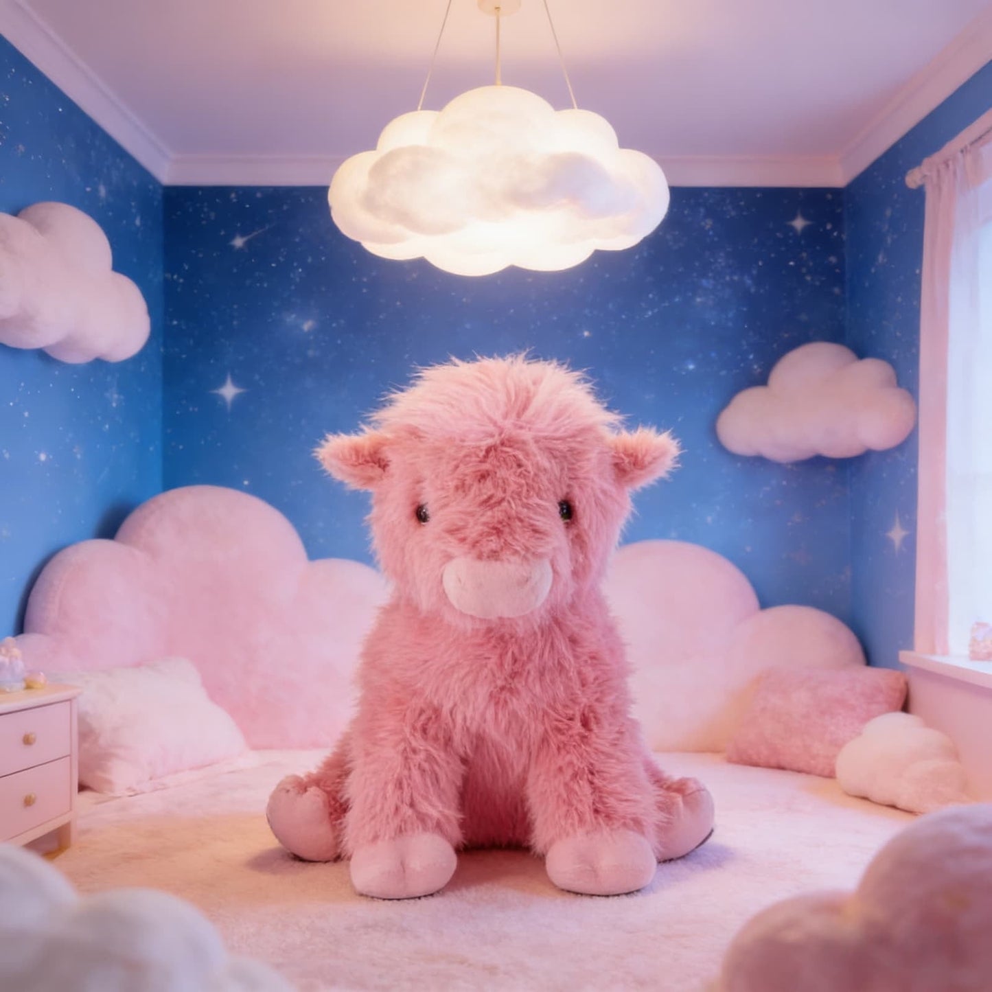Pink Cow Plush,Highland cow-Valentine's Day Gift,10