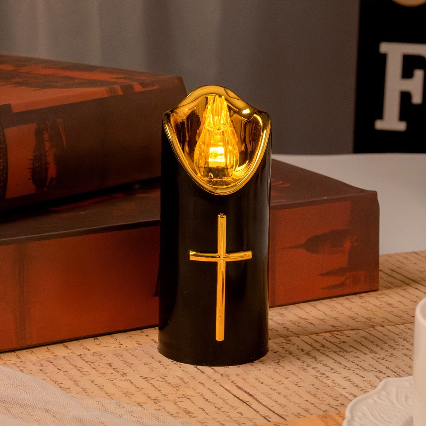 Flameless Candles & Flickering LED Candles, Battery Operated Grave Lights for Outdoors, Realistic Flickering Effect, Safe Windproof & Waterproof, Reusable Memorial Candle, 2"x5"