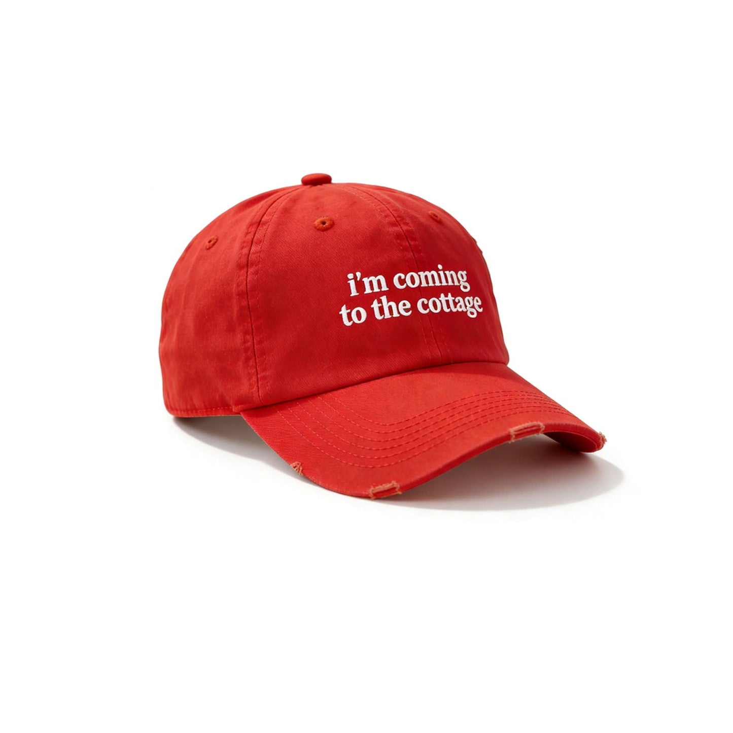 I'm Coming to the Cottage Hat, Embroidered Baseball Cap, Stylish Casual Ball Cap, Adjustable Strap Fashion Hat for Daily Outdoor Wear