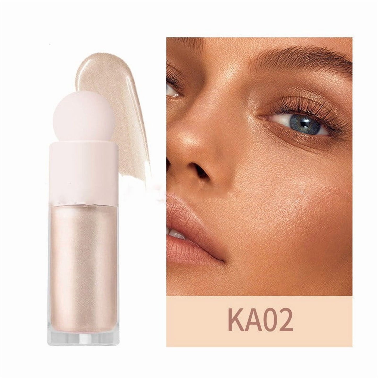 Liquid Highlighter, Highlighters Makeup for Long Lasting Shimmer Natural Glow, Waterproof Smooth Highlight Face Highlighters ,Silky Natural Glow Makeup Sparkly Highlighters for Face (KA02)