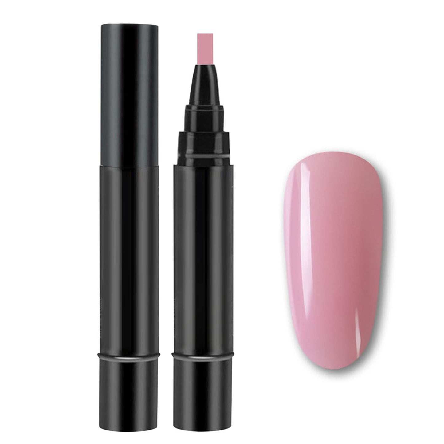 Nail Polish Pen, 3 In 1 Nail Gel Pens, Nude Natural Color Builder Base, Quick Dry Long Lasting Gel Polish, Beginner Friendly Nail Art Pen, Soak Off One Step DIY Gel Nail Polish Pen (#019)