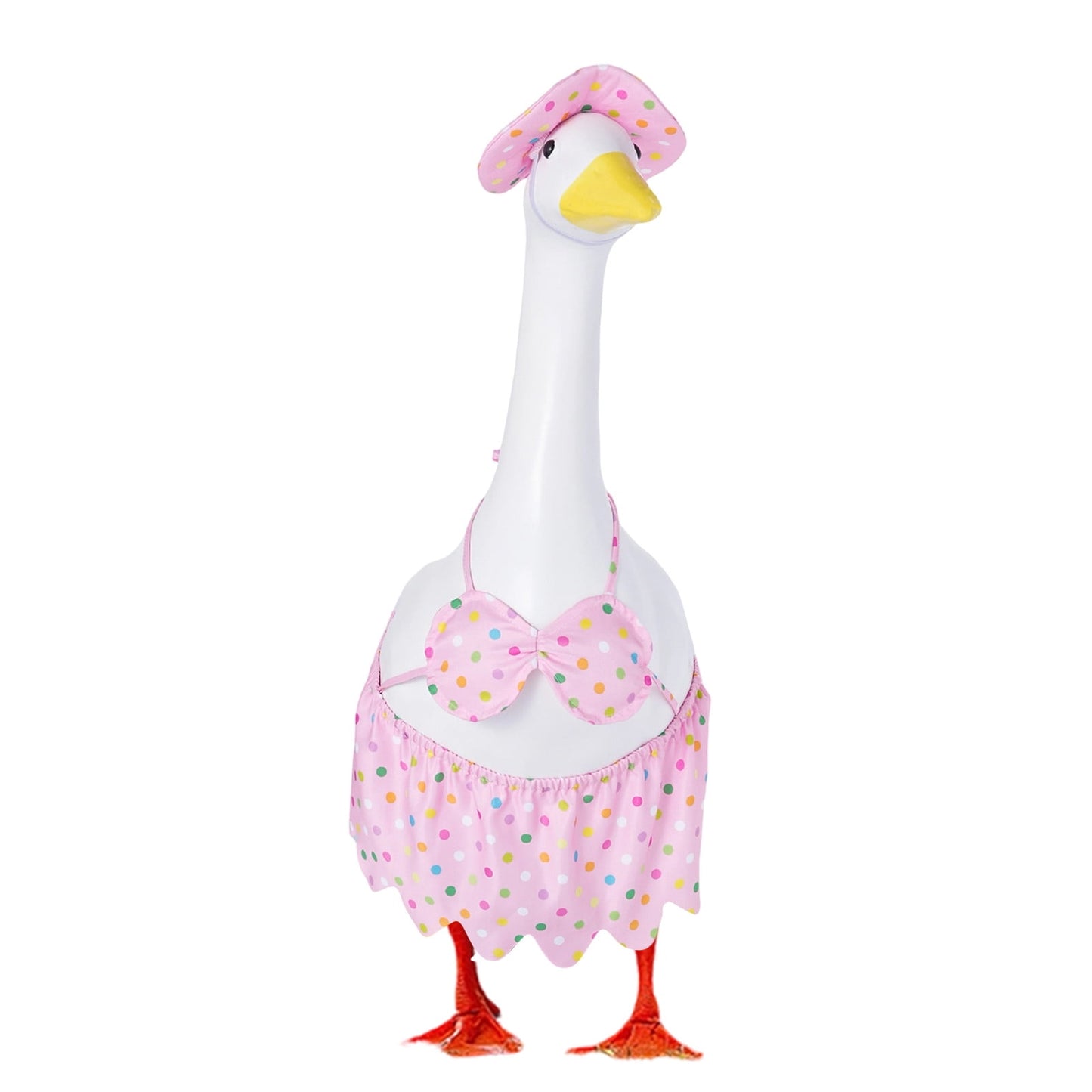 Porch Goose Outfits & Concrete Goose Outfits Hawaiian Skirt Set, 23 Inch Summer Goose Outfit for Garden, Patio & Yard Sod Decor