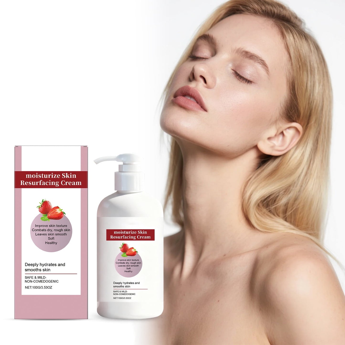 Strawberry Skin Treatment, Strawberry Arm Skin Resurfacing Cream, Ultra Strength Exfoliating Body Lotion, Hydrating Chicken Skin Treatment, Moisturizing Body Moisturizer For Women Men, 3.53oz