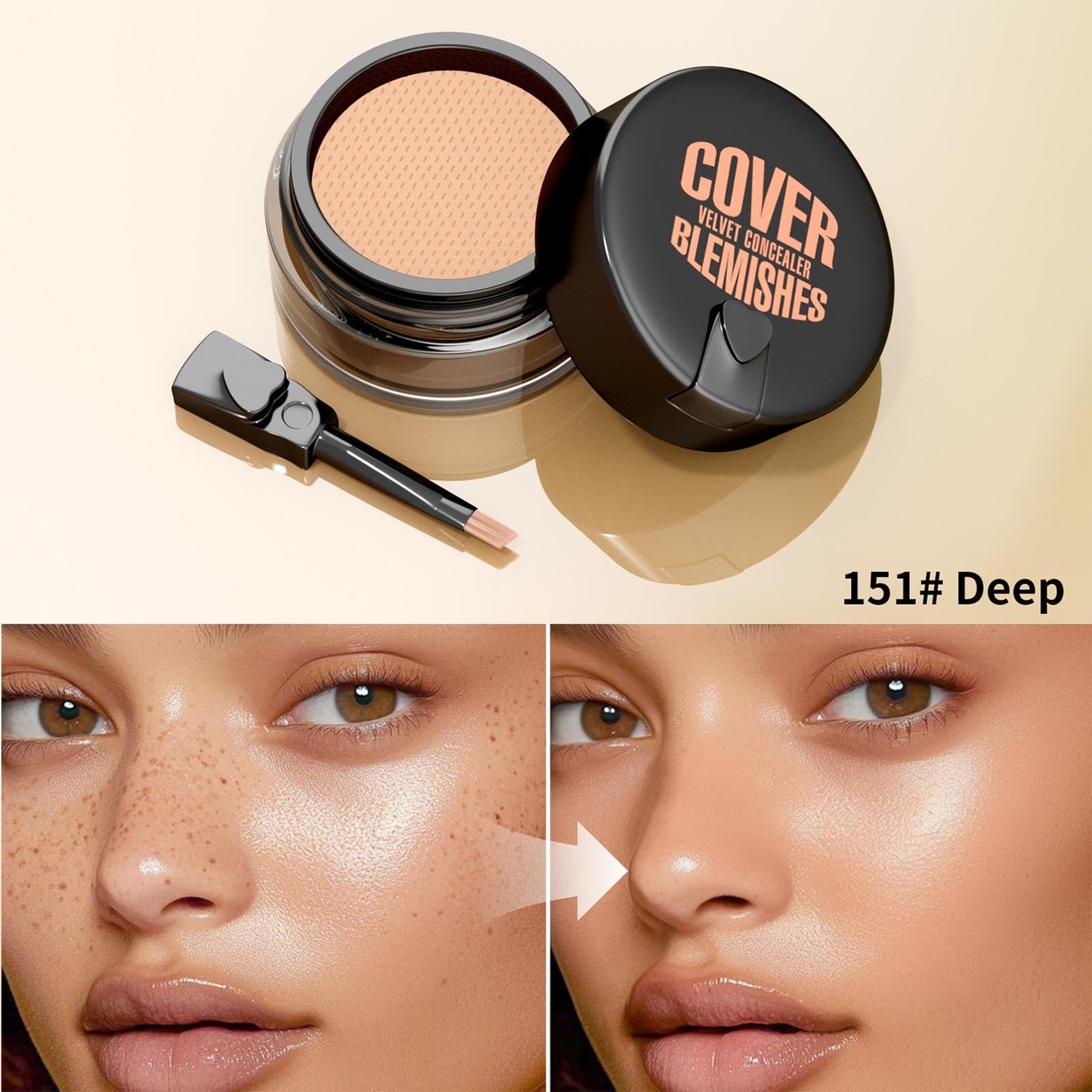 Tattoo Cover up Makeup,Air Cushion Concealer Design with Make up Brush and Mini Face Puff,Natural Cover up Tattoos and Scar,Invisible, Waterproof Body Concealer Makeup