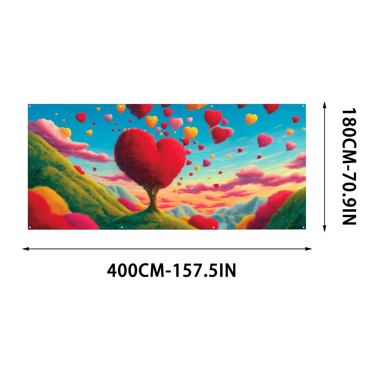 Valentines Day Gifts Garage Door - Romantic Heart-shaped Background Garage Decorative Hanging Suitable For Party Decorations