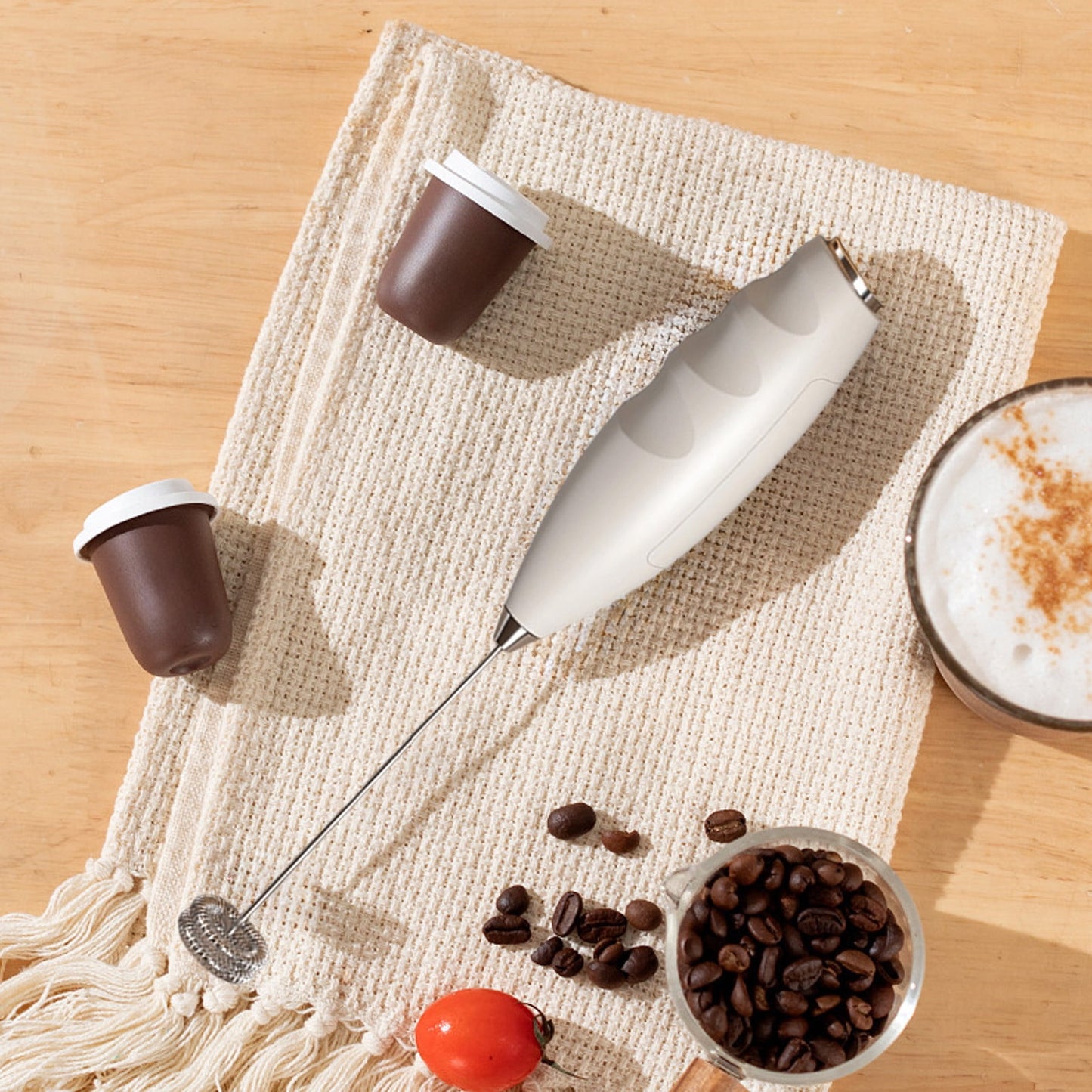 Rechargeable Milk Frother Handheld Milk Frother Rechargeable Rechargeable Frother With Stand, 2-In-1 Coffee Frother & Egg Beater For Home Kitchen Latte Making & Baking