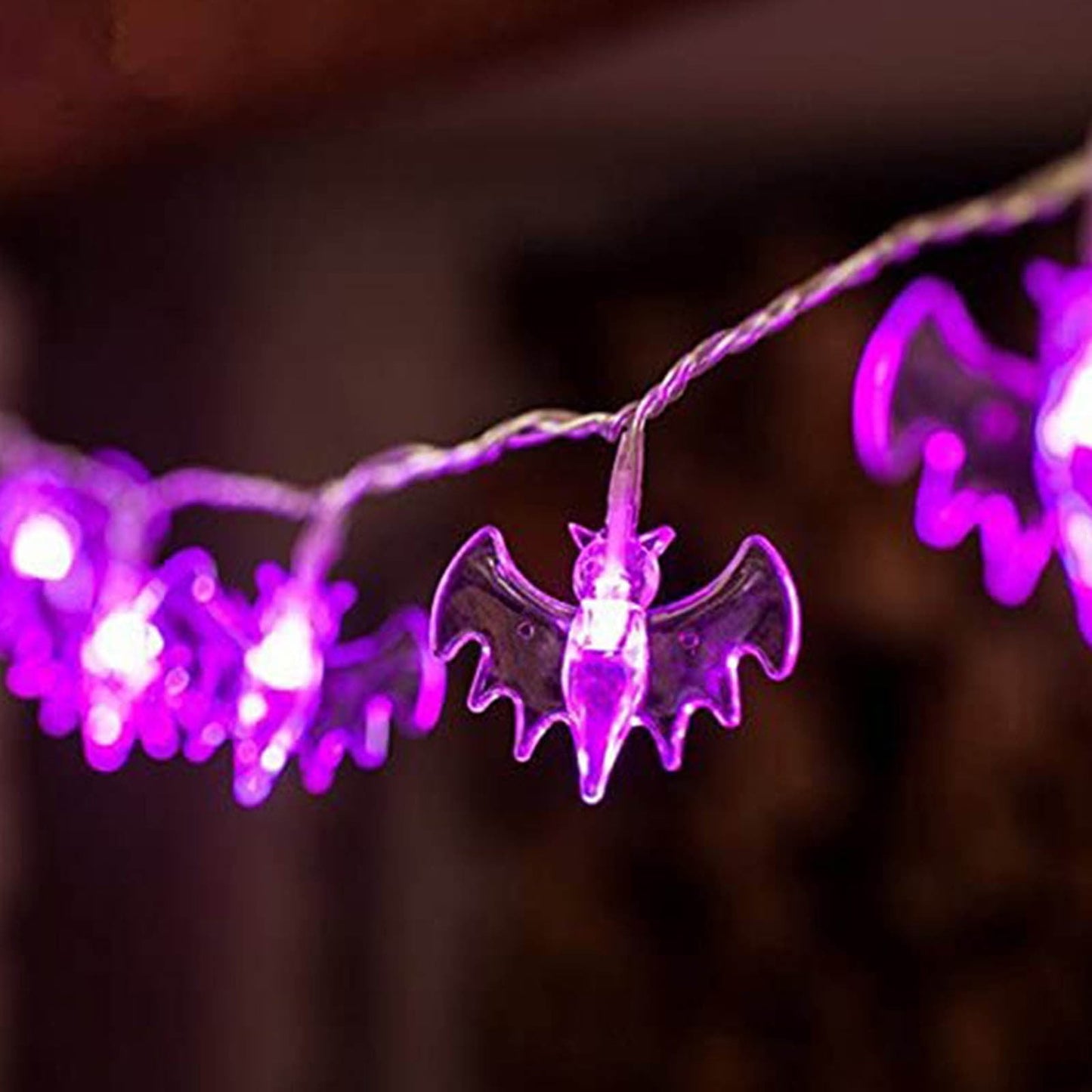 Outdoor Hanging Lights,Halloween Lights 19.7FT 40 LED Battery Operated String Lights Cute For Window Indoor Outdoor Decor Halloween Party Decorations,Lightweight(Purple 20ft/6m 40LED)
