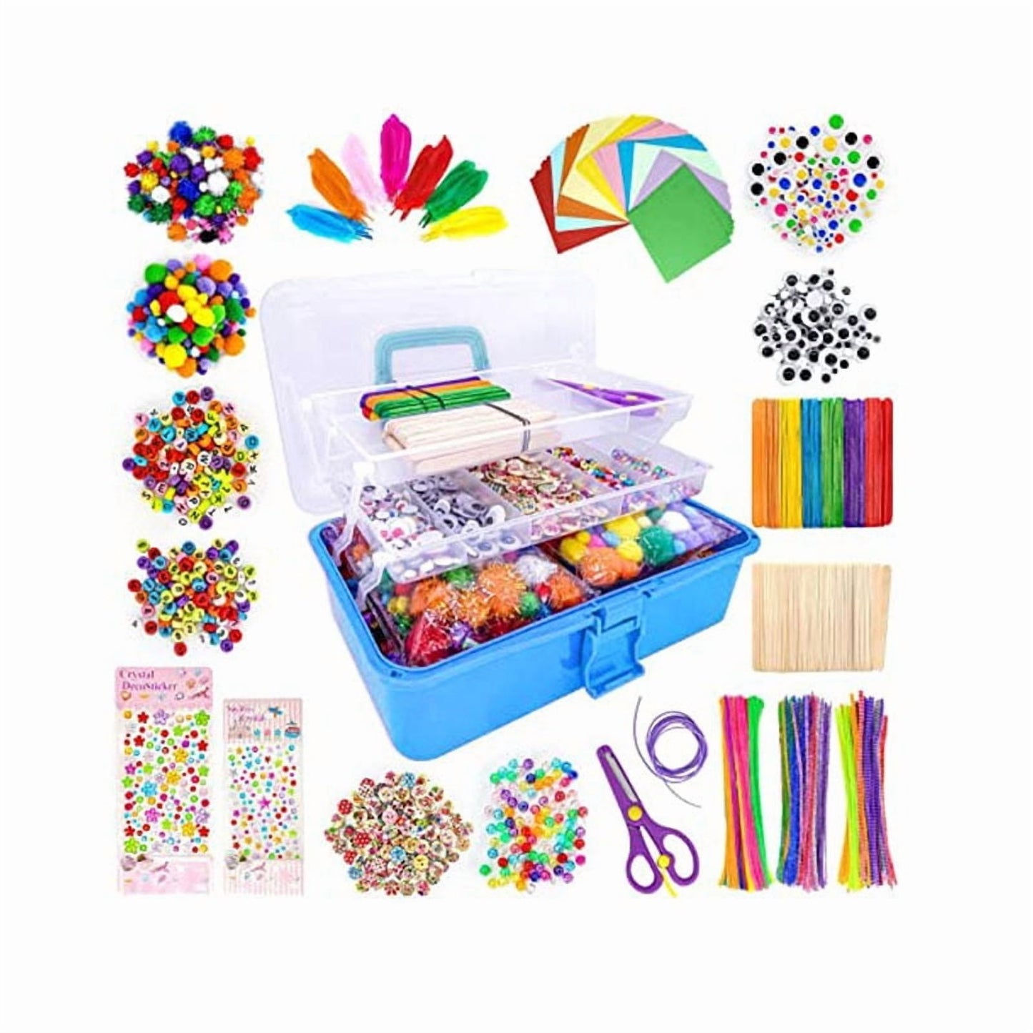 Arts and Crafts Kit for Kids Ages 2-4 Kids Art Set Craft Kits, DIY Tote Box Children¡¯s Gift Set with Complete Art Supplies for Toddler Creative Play