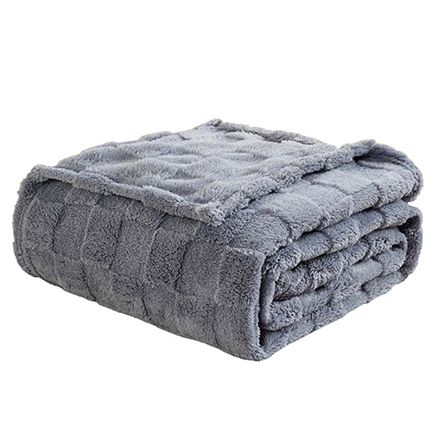 Fur Blanket,Flannel Blanket For Adults,Soft Weighted Blanket,Shaggy Faux Fur Flannel Blanket for Adult,Soft Luxury Fuzzy Long Fur Heavy Blanket Throw for Twin/Full Size(Gray 60*40in)