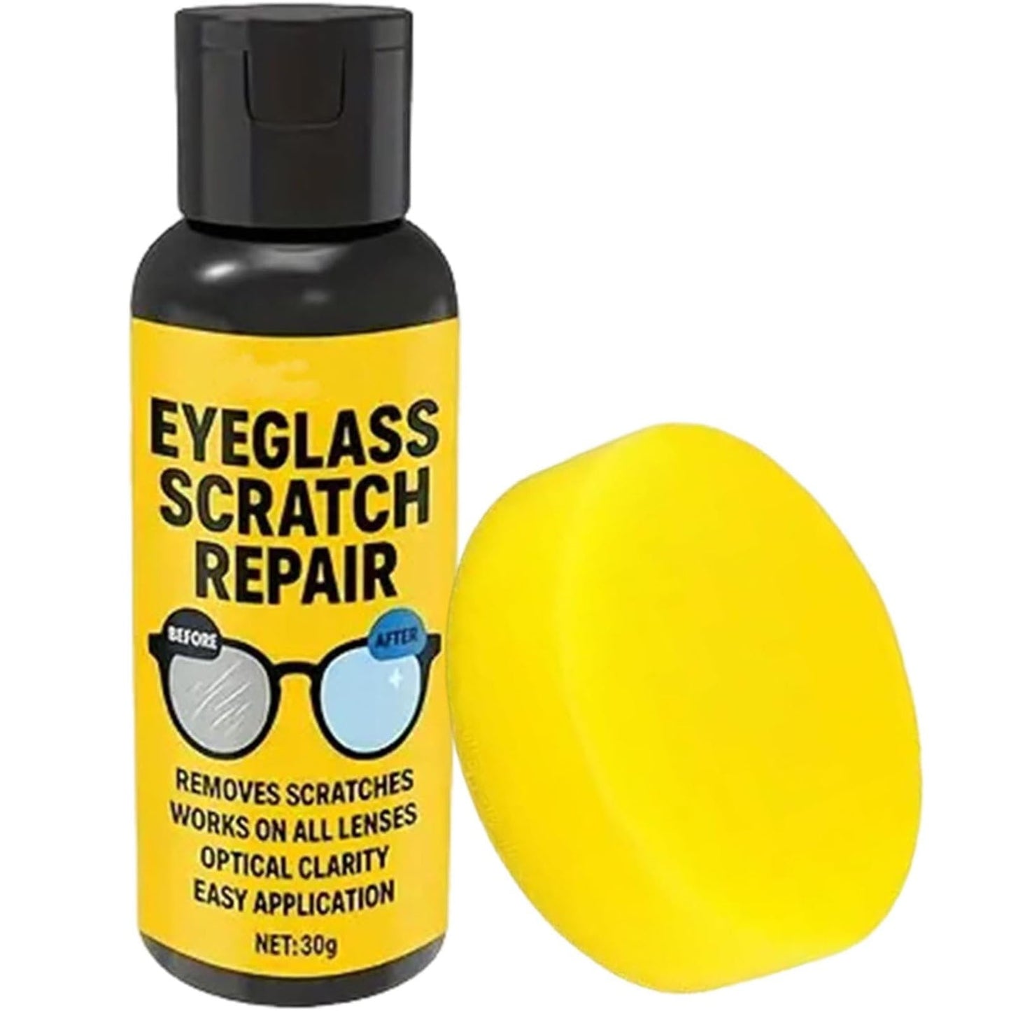 Eyeglass Scratch Remover,Eyeglass Cleaner Spray,Glasses Lens Repair Spray,Eyeglass Scratch Remover For Lenses,Glasses Polishing Scratch Remover Mirror Grinding And Polishing Cleaner(30g/1oz)