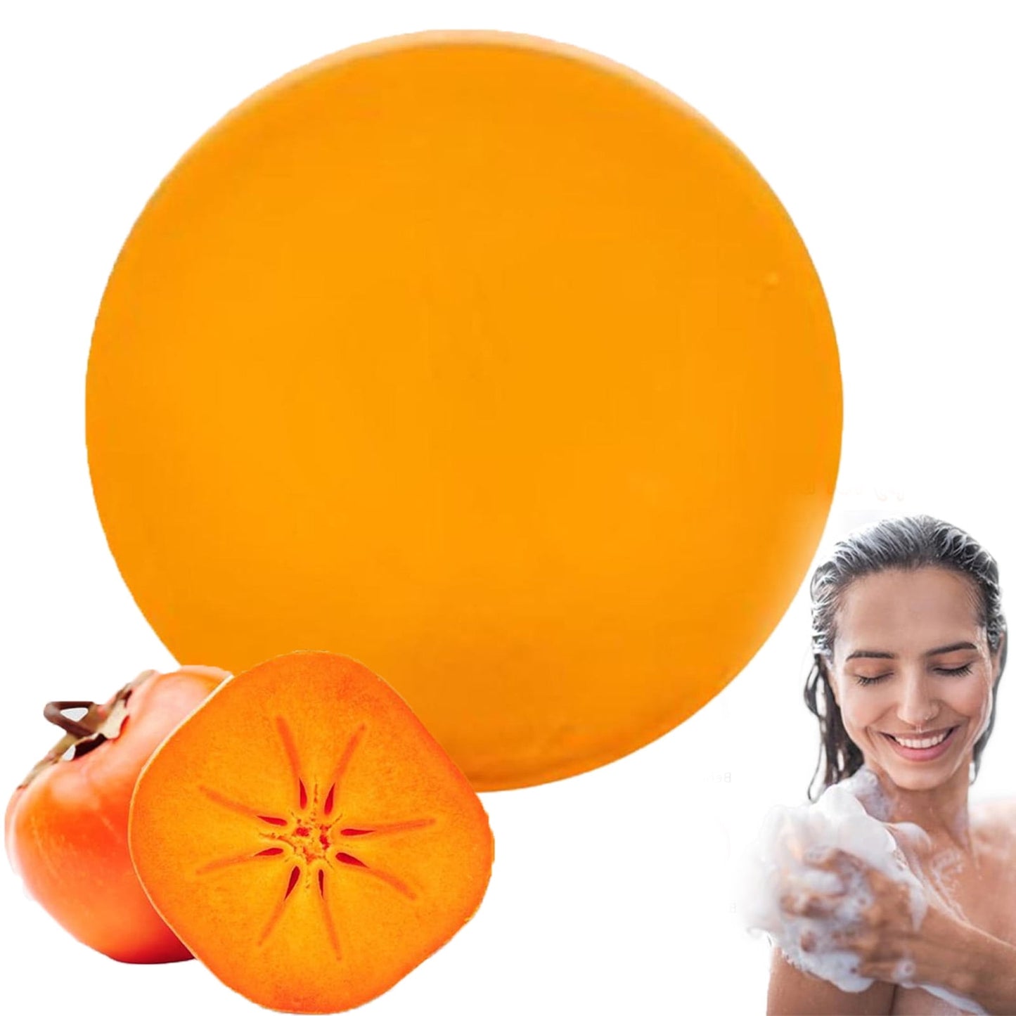 Persimmon Soap,Persimmon Soap Bar,Persimmon Soap For Old People Smell,Brightens Skin Reduces Pigmentation Removes Body Odor Improves Skin Elasticity Locks(1pc 100g/3.53oz)from Biweutydys