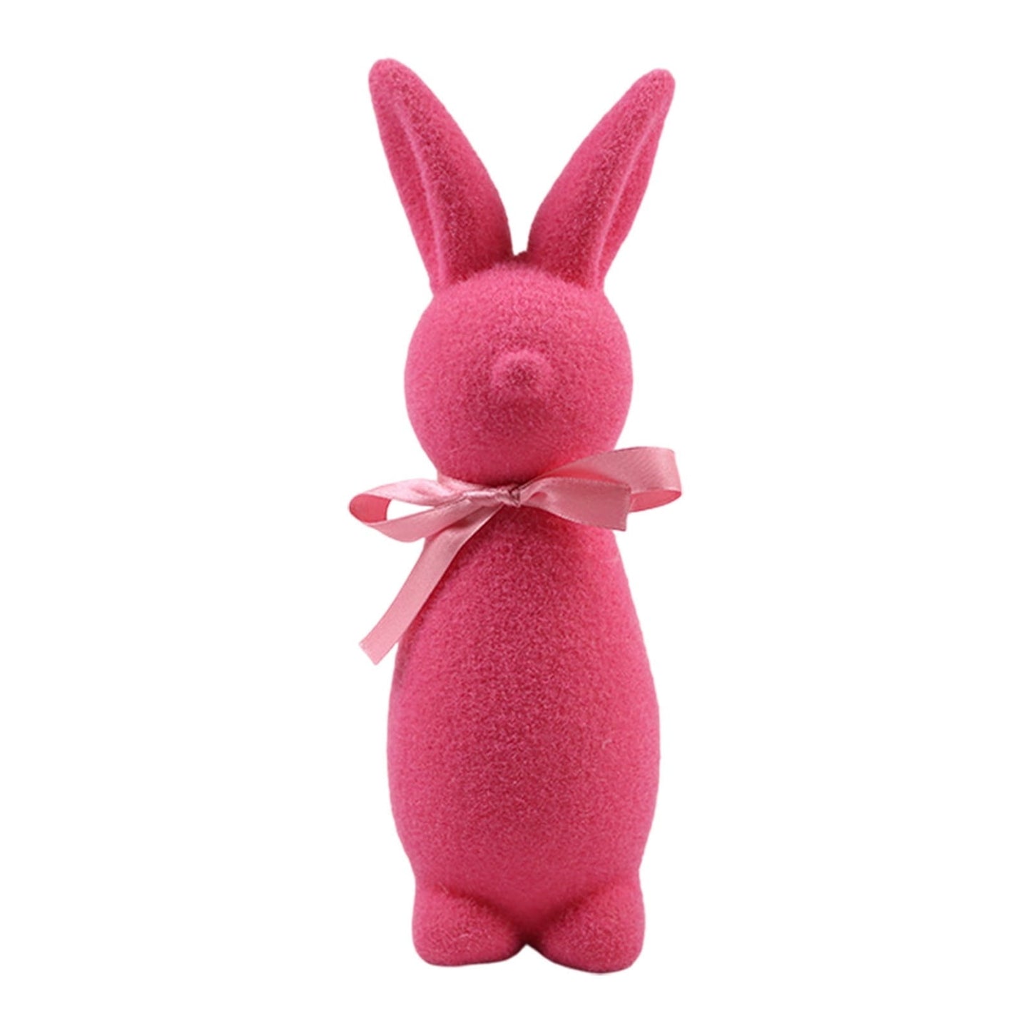 Moss Bunnies Flocked Bunny Statue With Bow Shiny Easter Bunny Desktop Decoration Flocked Foam Bunny Statue Easter Indoor Decoration 23 Cm 9 Inches
