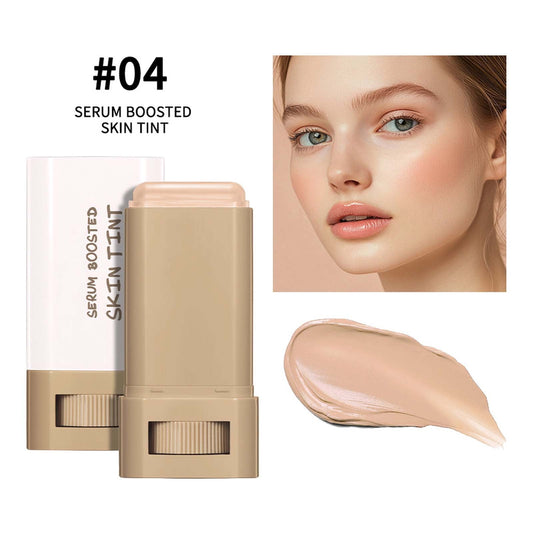 Foundation Stick Beauty Balm Serum Boosted Skin Tint, Solid Tinted Moisturizing Serum Contour Stick Foundation Face Stick for Women, Natural Finish Makeup