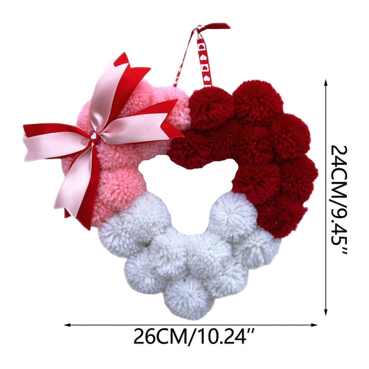 Valentines Day Table Decorations for Party Valentines Poms-Poms Heart Garland Fuzzy Loves Ball String For Romantic Room And Party Decoration
