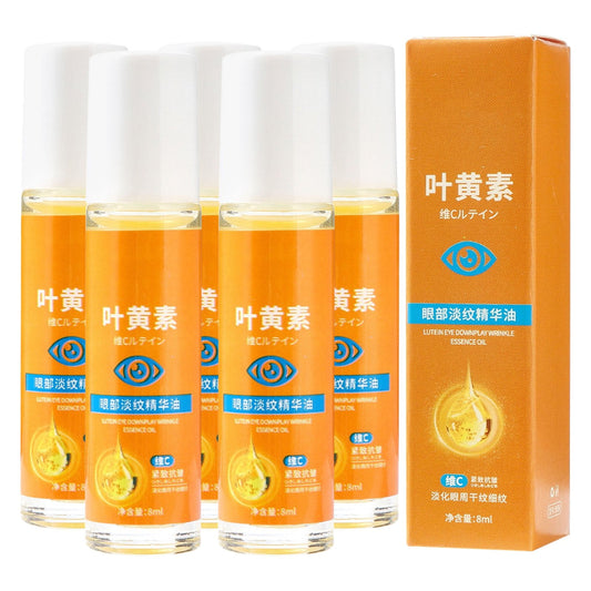 Lutein Wrinkle Serum Oil,Lutein Eye Essence Oil,Vc Lutein Wrinkle Oil,Eye Oil for Eye Serum Wrinkles,Eye Bags,Puffiness and Dark Circles Removal(5pcs 8ml/fl.oz)from Biweutydys