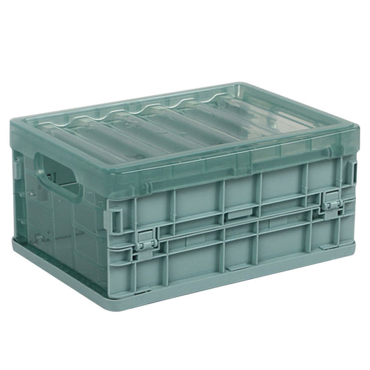Large Storage Containers with Lids,Clear Containers for Organizing,Plastic Folding Storage Container Basket Crate Box Stack Foldable Organizer Box,Cloth Storage Bins Organizer(Blue L)