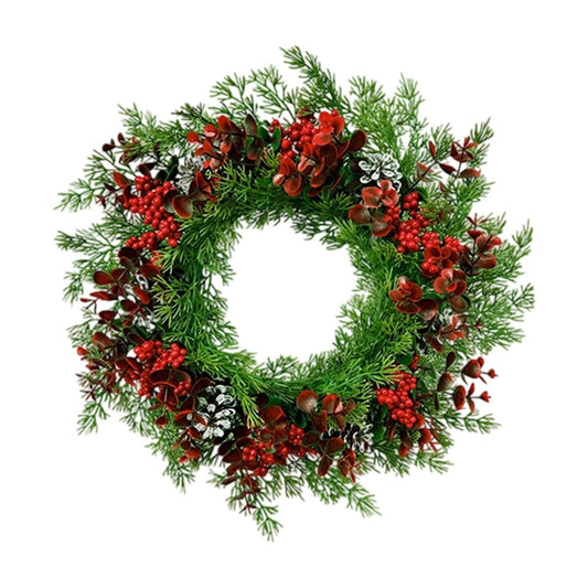 Christmas Wreath,Christmas Wreaths for Front Door,Christmas Wreath Christmas Decoration Door Hanging Wall Hanging Rattan Wreath Window Display Prop Mall Scene Setting Gift(Green 16in)