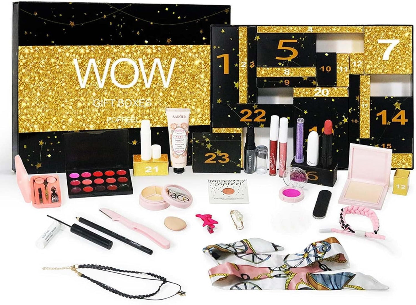 Makeup Advent Calendar Beauty Advent Calendar 2025 Christmas, 24 Day Countdown Calendar Skin Care Makeup Boxes, Xmas Cosmetic Starter Gift Box for Teens Girls Women