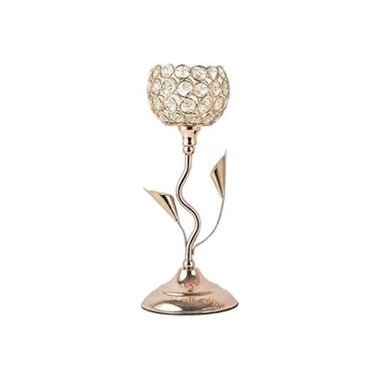 Valentine's Day Decorations Flowers Exquisite Crystal Flower Candle Holders With A Gold Base Perfectly For Valentines Day Gifts Or Home Decor Adding A Romantic Touch To Any Space