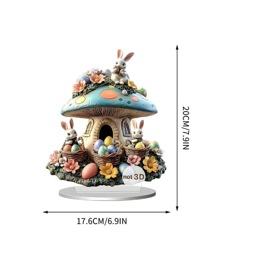 Easter Decorations Easter Cute Rabbits 2D Acrylic Home Desktop Decoration Ornament